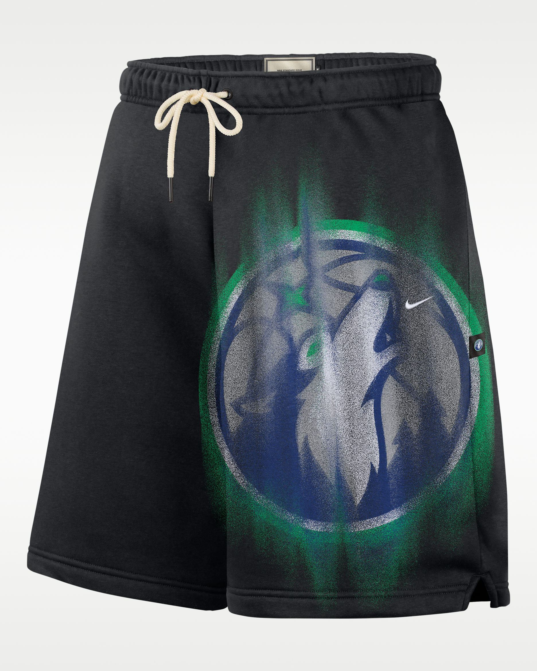 Shorts de básquetbol de tejido Fleece para hombre Minnesota Timberwolves Standard Issue Nike - Negro/Blanco