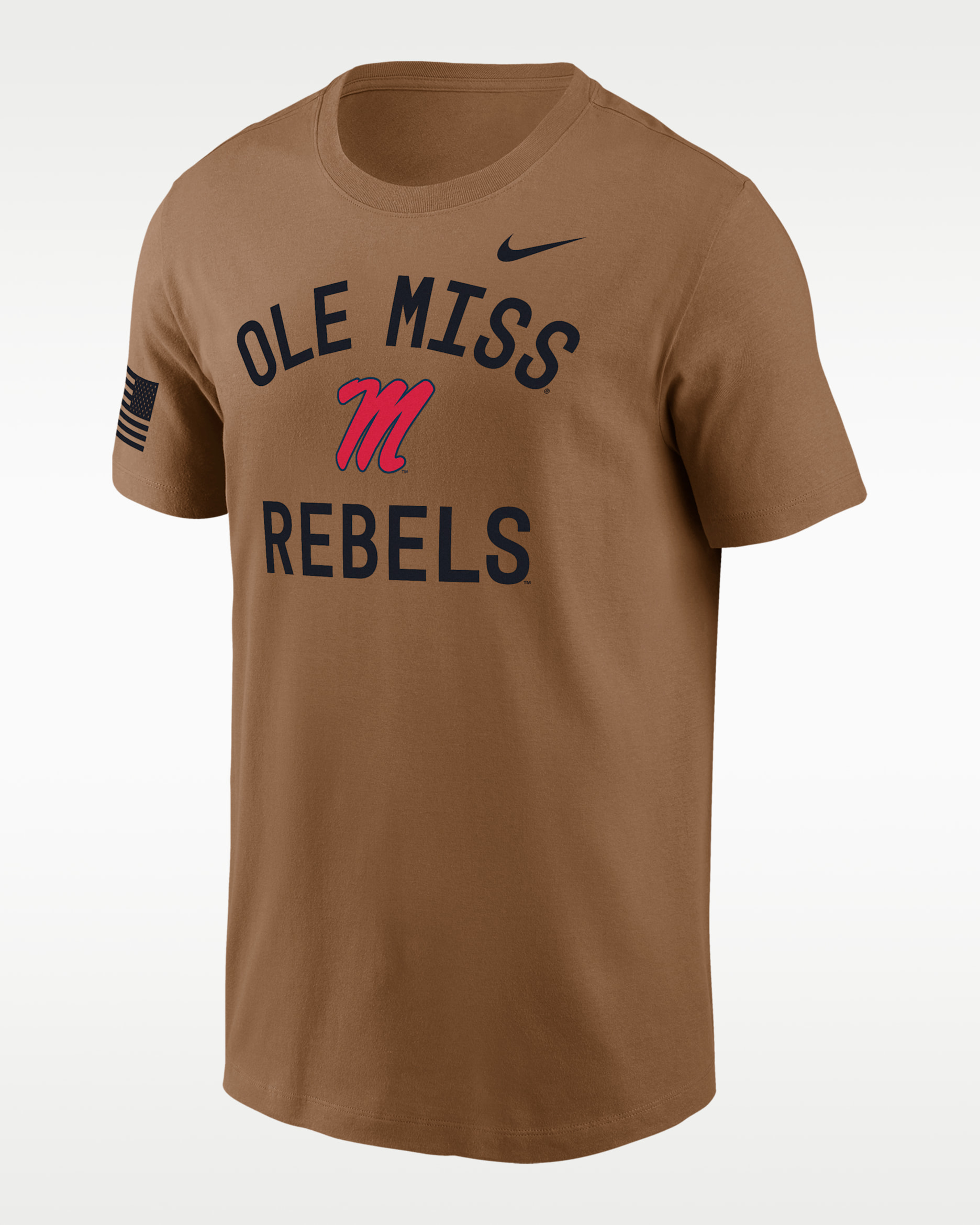 University of Mississippi Rebels Men's Nike Dri-FIT College T-Shirt - Brown