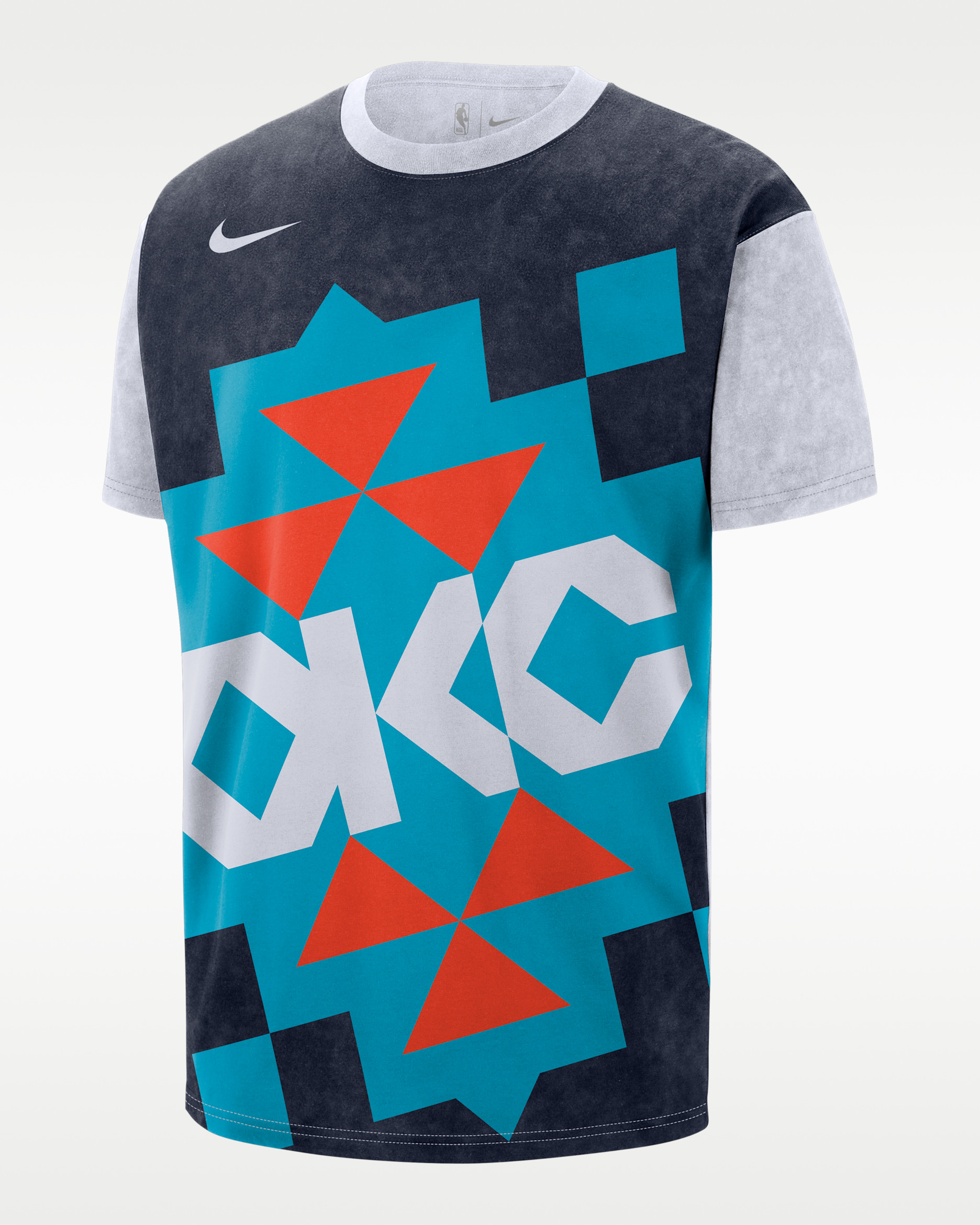 Playera Nike de la NBA Max90 para hombre Oklahoma City Thunder Essential City Edition - Azul marino universitario/Blanco