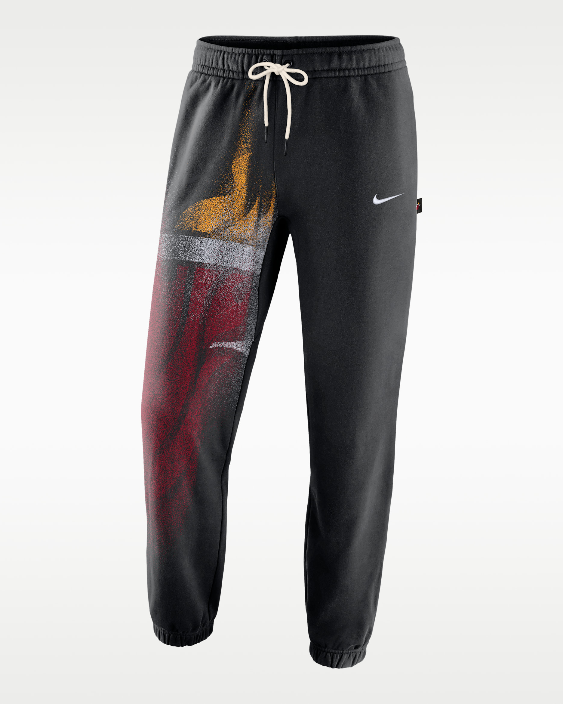 Miami Heat Nike Standard Issue Men's Fleece Basketball Pants - Black/White