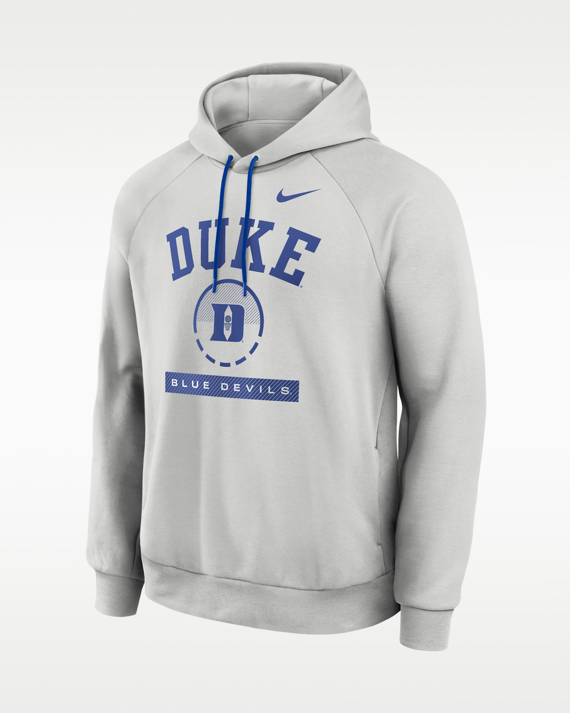 Sudadera con gorro sin cierre universitaria Nike Dri-FIT para hombre Duke Courtside - Gris/Royal
