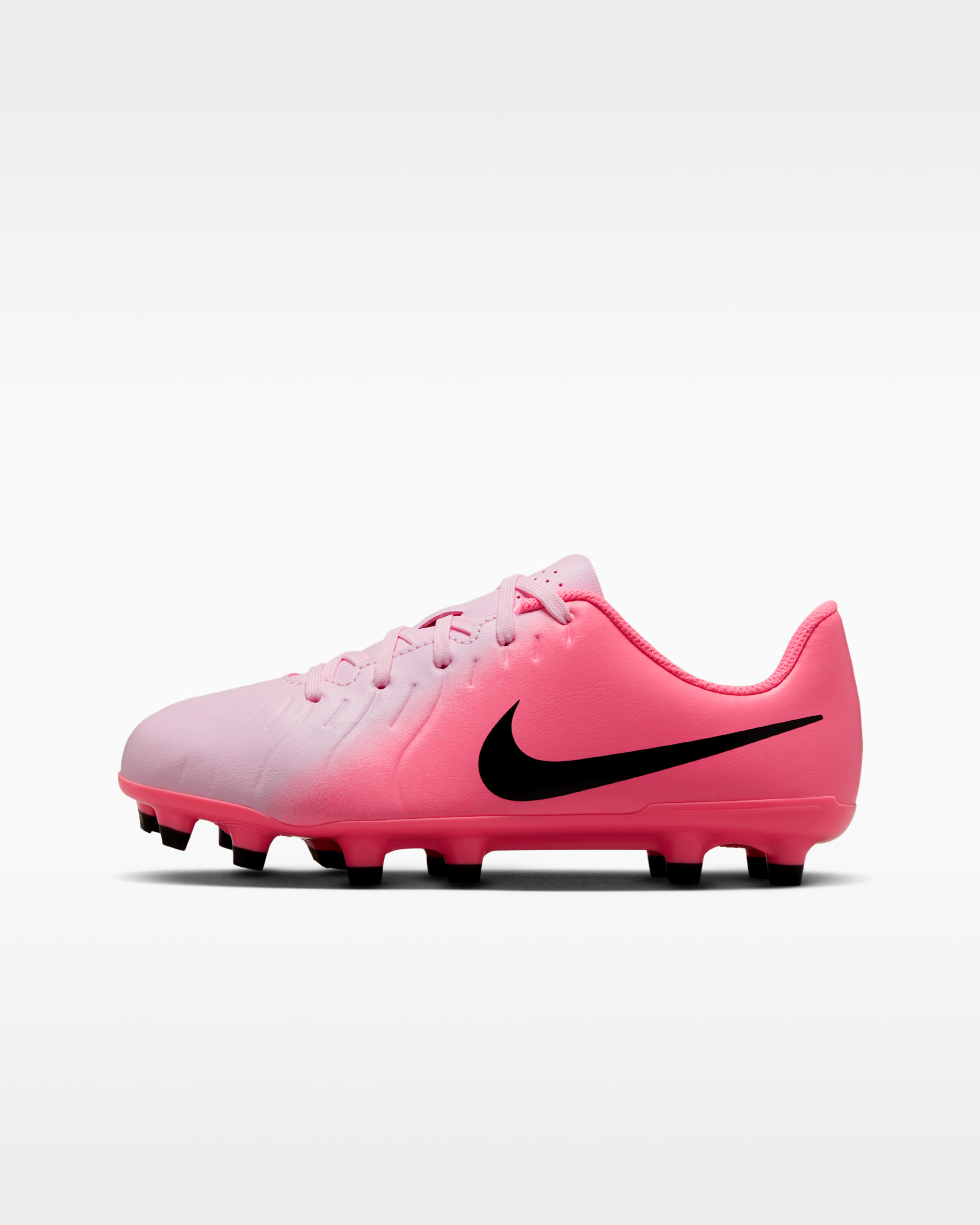 Nike Jr. Tiempo Legend 10 Club 小/大童多種場地低筒足球釘鞋 - Pink Foam/黑色