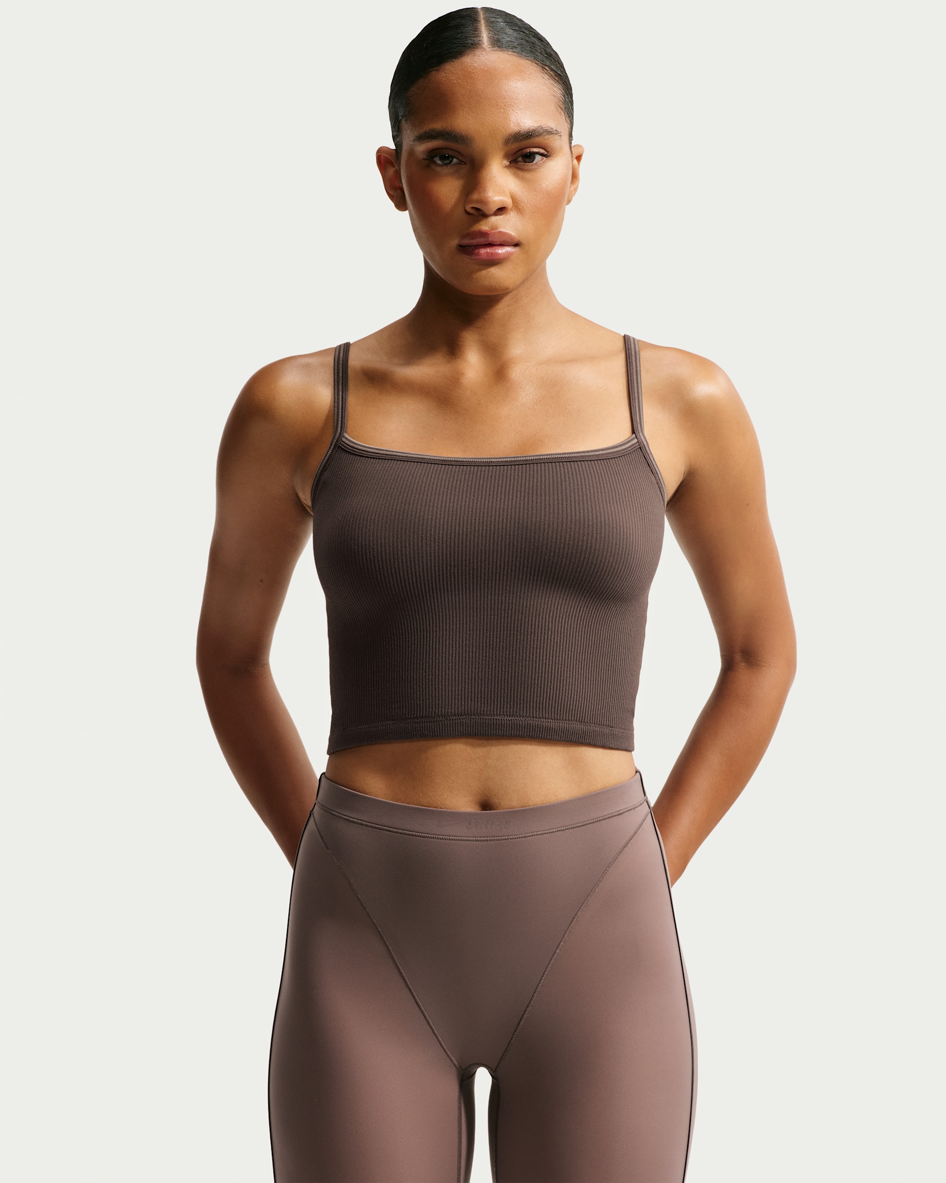 Débardeur caraco NikeSKIMS Ribbed Seamless pour femme - NSKM Phoenix/NSKM Truffle