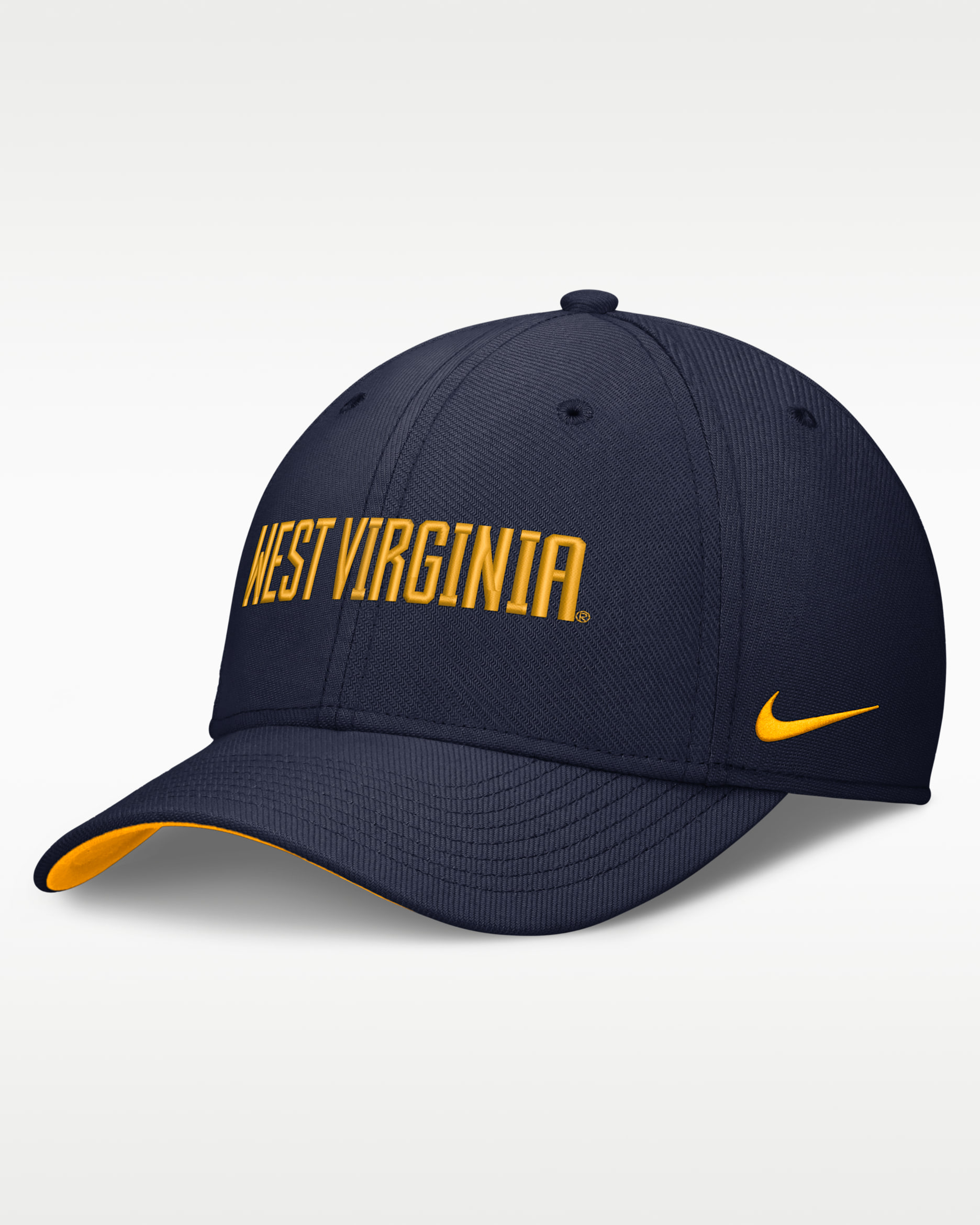 West Virginia Classic Swooshflex Men's Nike Dri-FIT College Hat - Navy