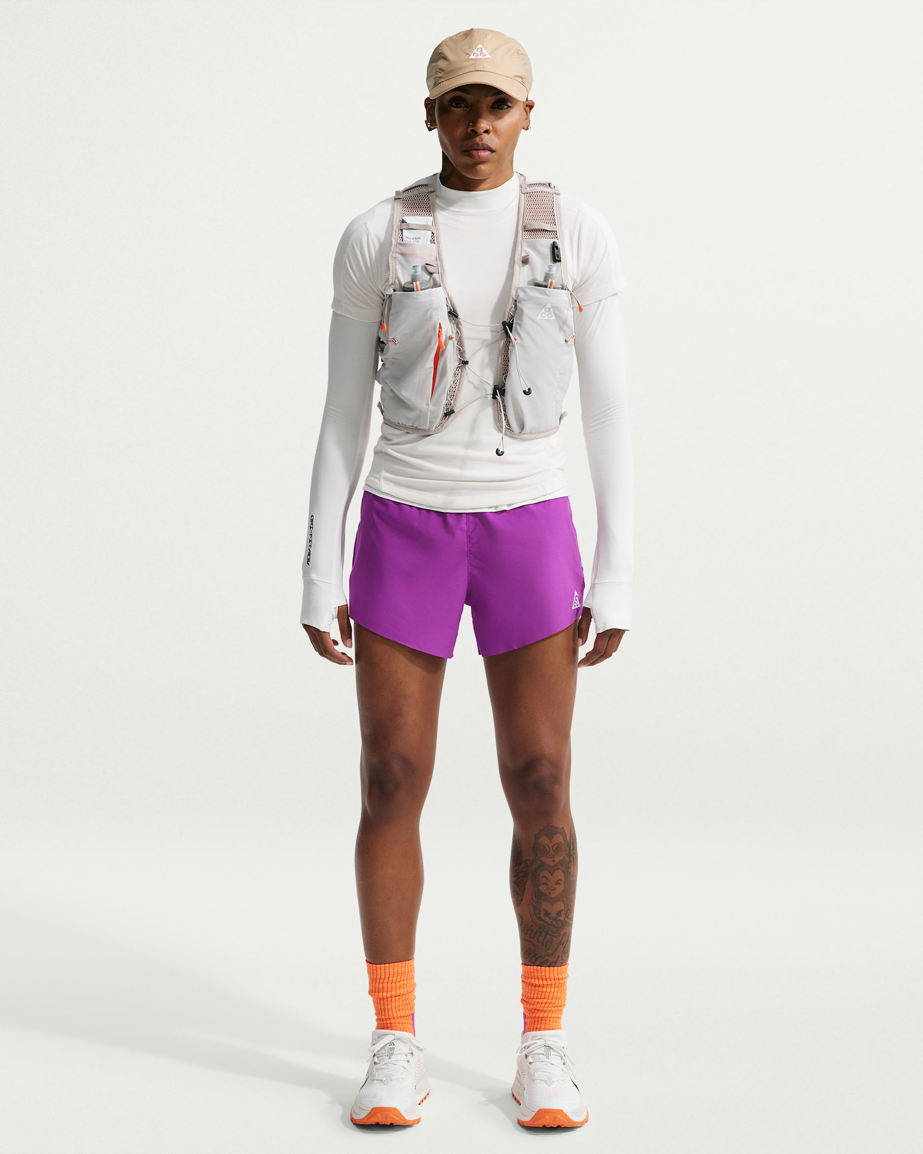 Nike ACG Women's Dri-FIT 4" Brief-Lined Trail Running Shorts - Bold Berry/Monarch Purple/Summit White