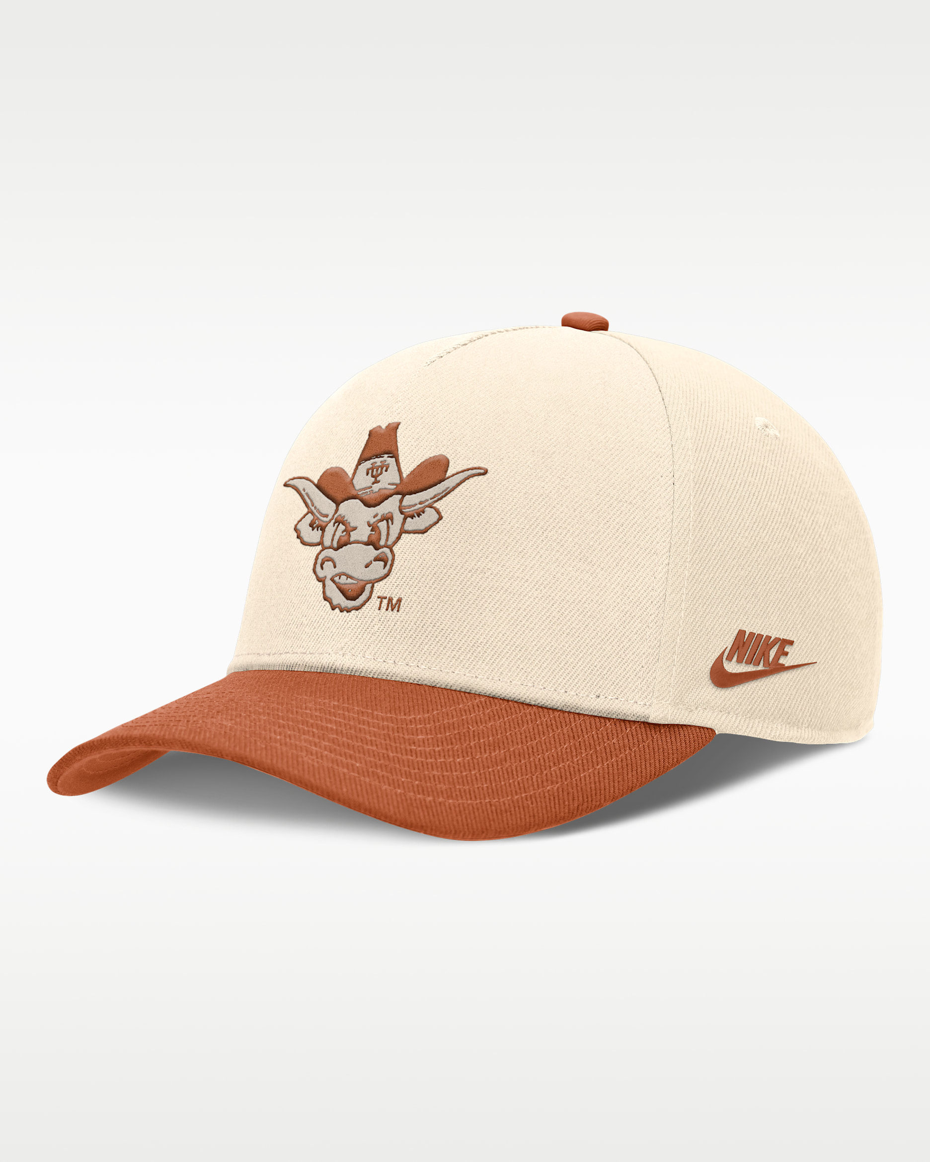 Gorra universitaria ajustable Nike Dri-FIT para hombre Texas Primetime Rise Academic - Natural