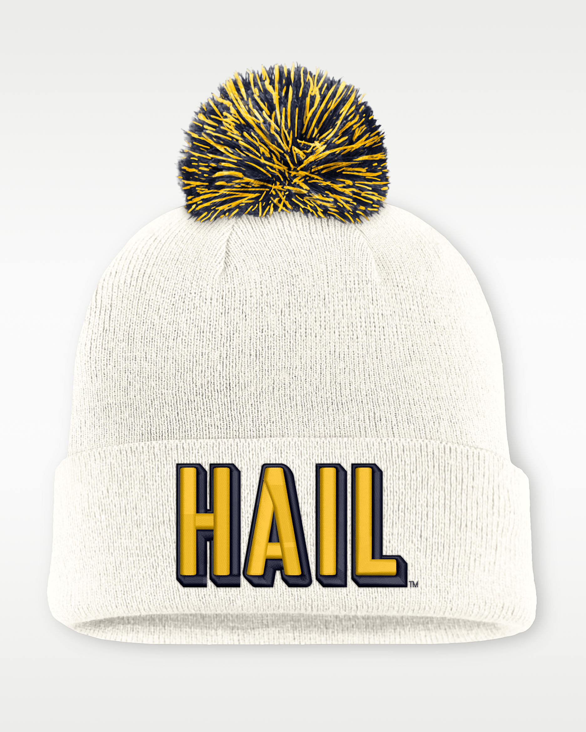 Gorro con dobladillo universitario Nike para hombre Michigan Peak - Blanco