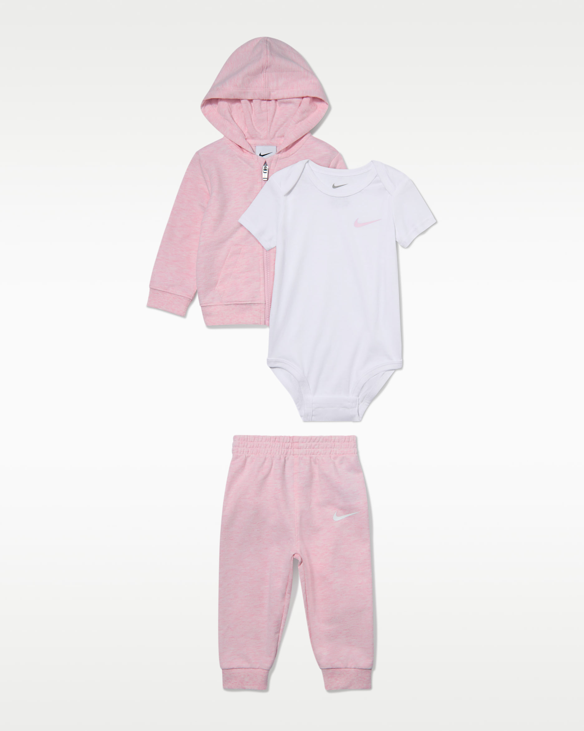 Nike Baby (0-6M) 3-Piece Bodysuit and Pants Set - Pink Foam