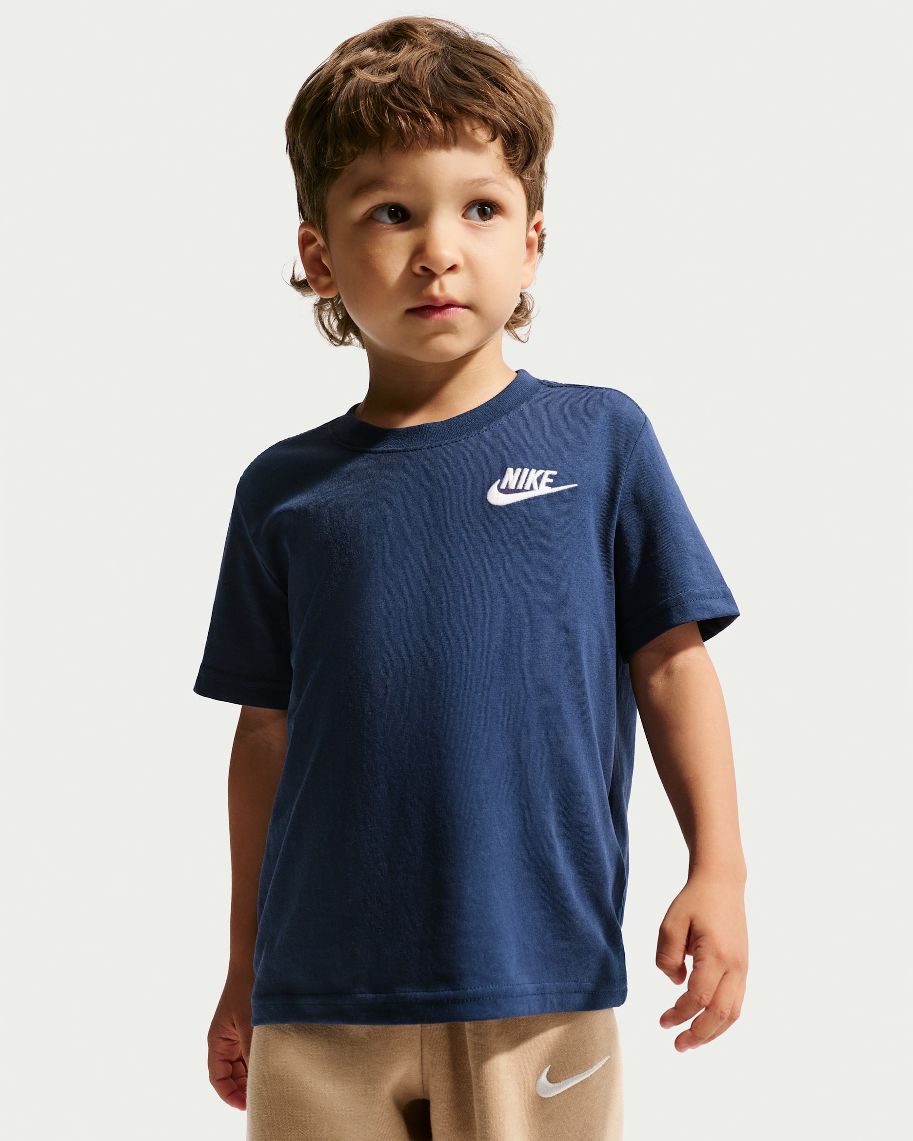 Broderet Nike Sportswear Futura-T-shirt til mindre børn - Midnight Navy