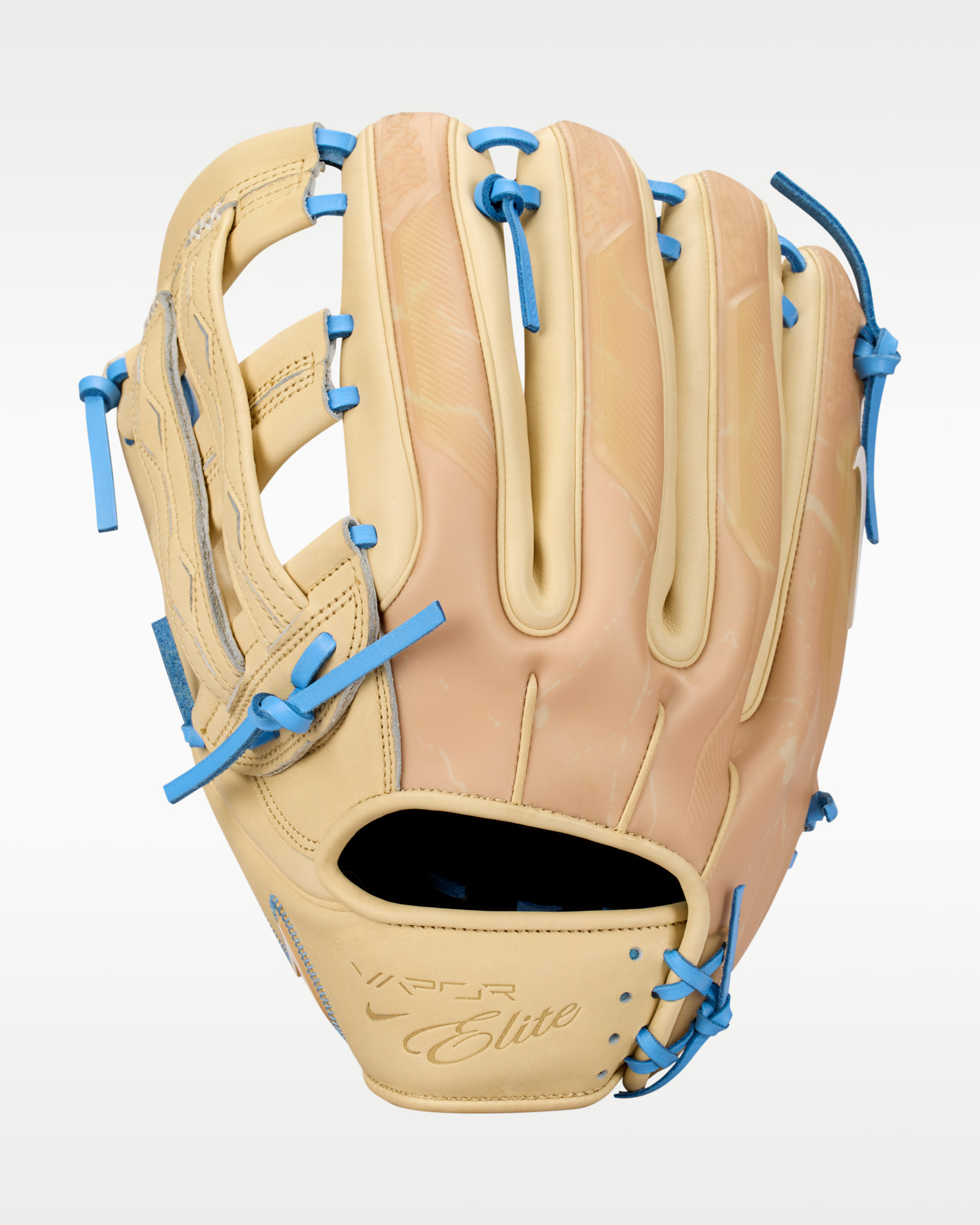 Nike Vapor Elite Baseball Outfield H-Web Fielding Glove - Left Hand Throw - Light Cream/Valor Blue/Sesame