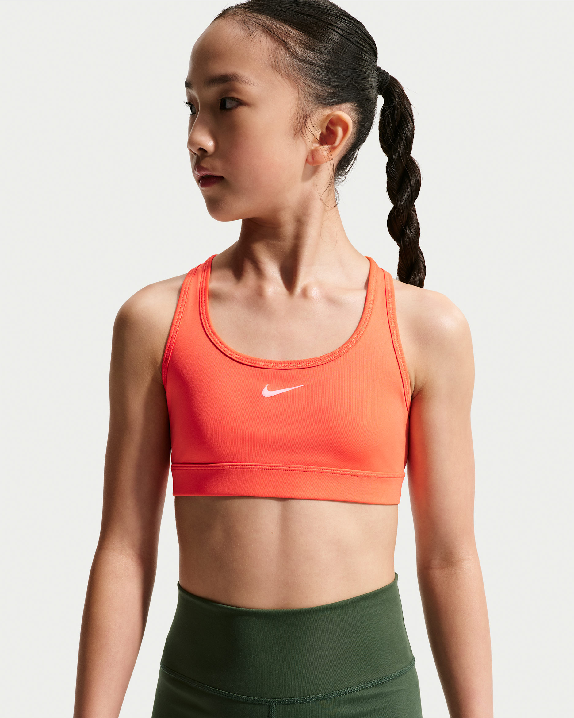 Nike Swoosh Girls' Sports Bra - Turf Orange/White