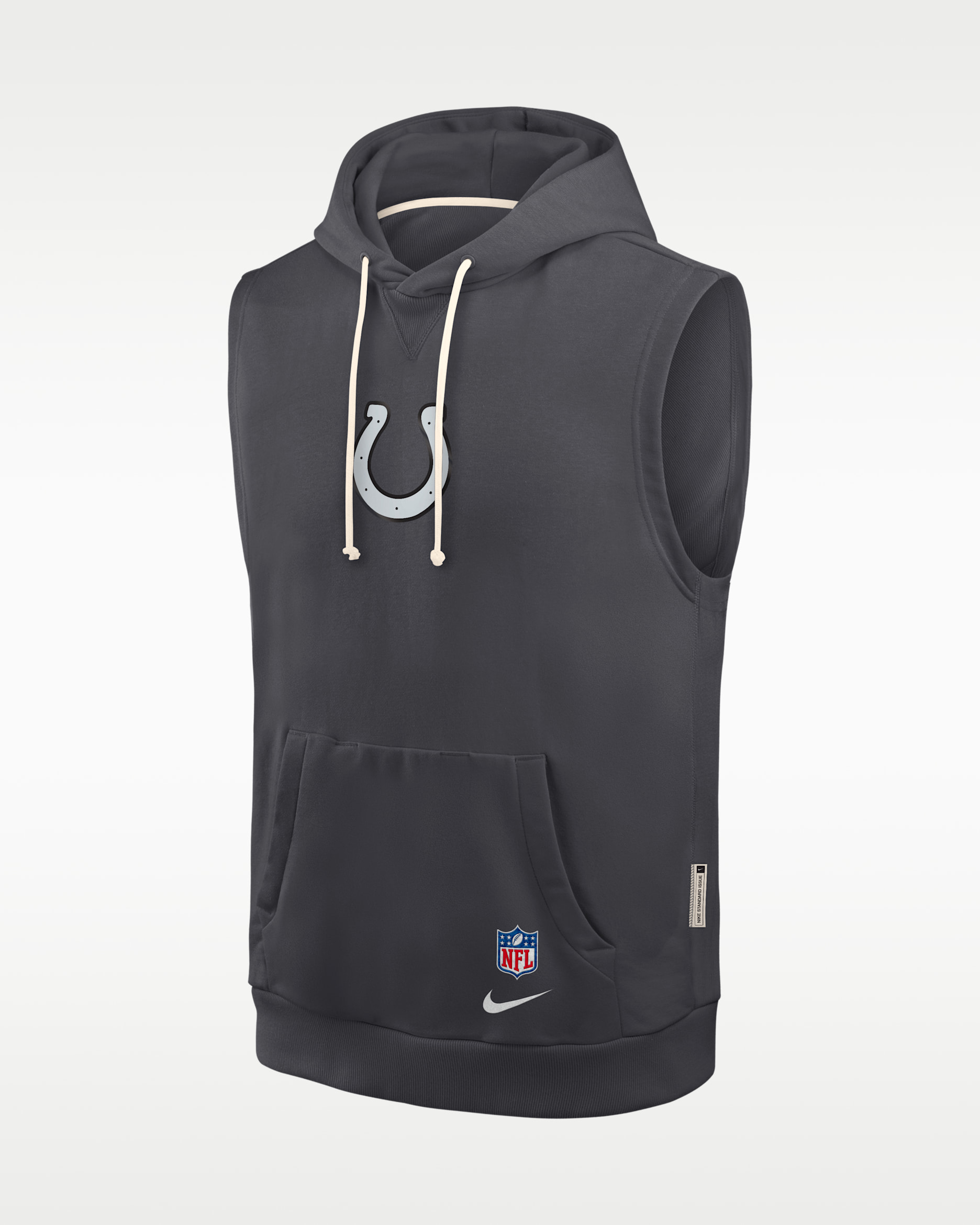 Indianapolis Colts Rivalries Collection Sideline Men's Nike Dri-FIT NFL Sleeveless Pullover Hoodie - Anthracite