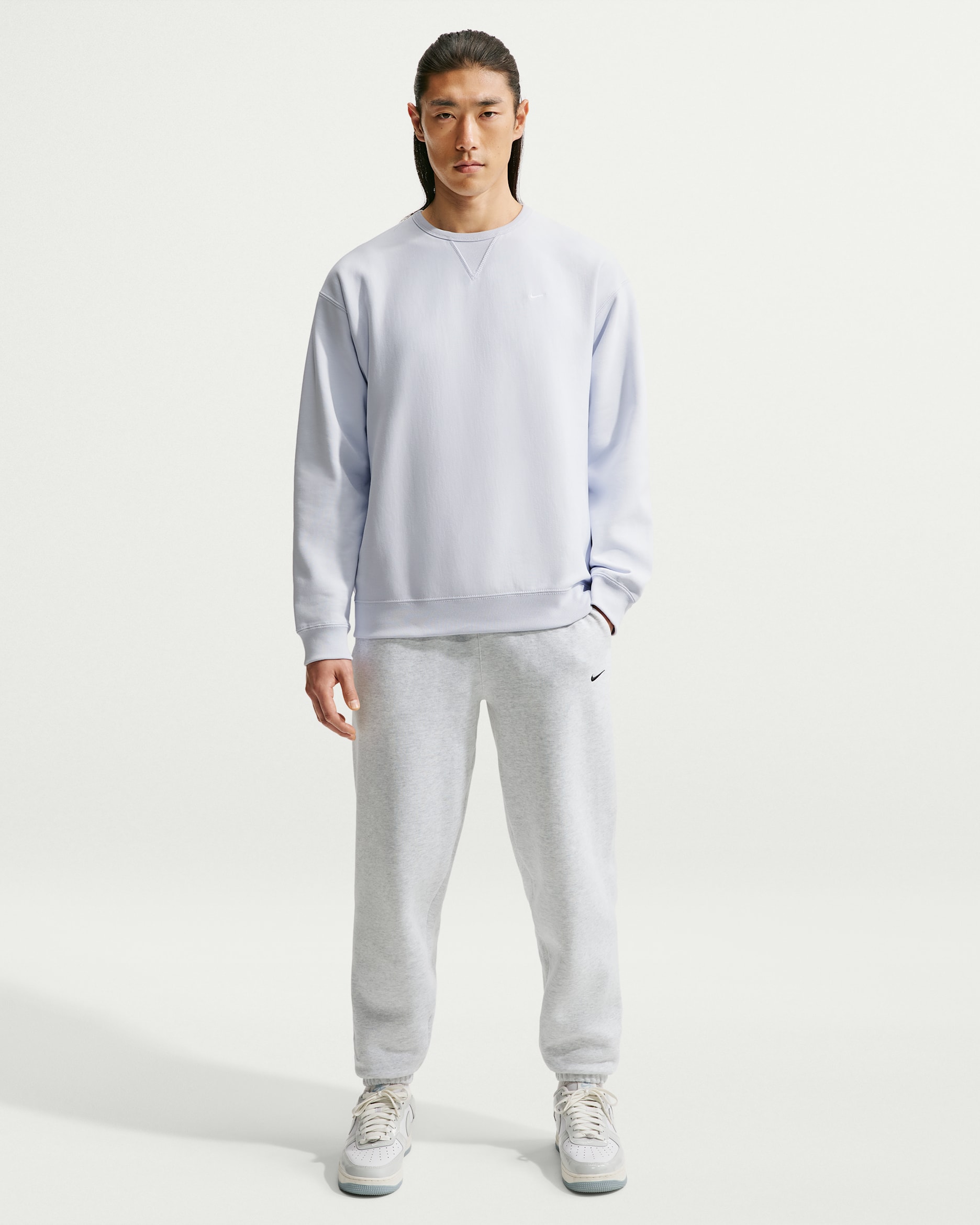 Nike Solo Fleece Men's Cuffed Pants - Birch Heather/Black
