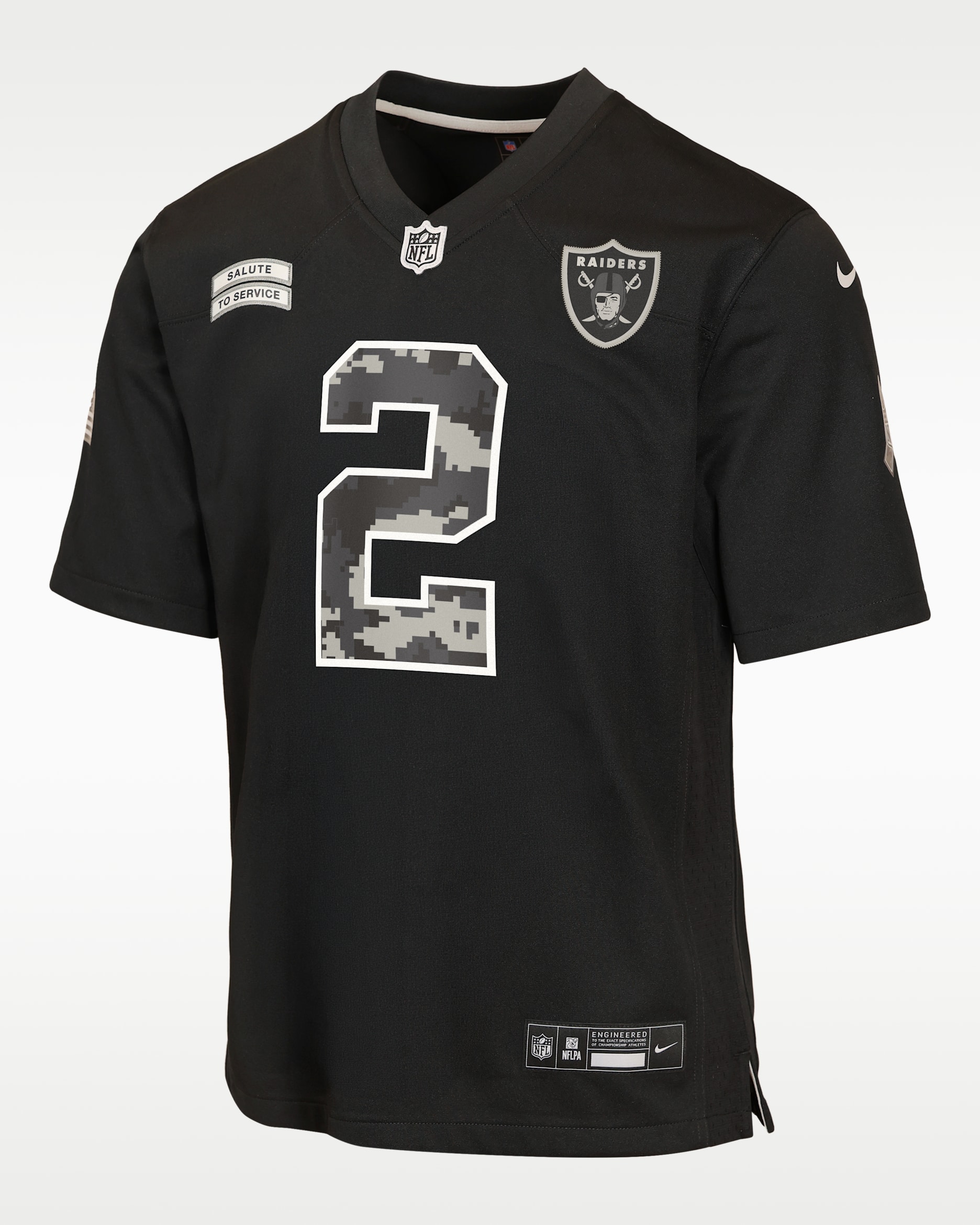 Ashton Jeanty Las Vegas Raiders Salute to Service Big Kids' Nike NFL Game Jersey - Black