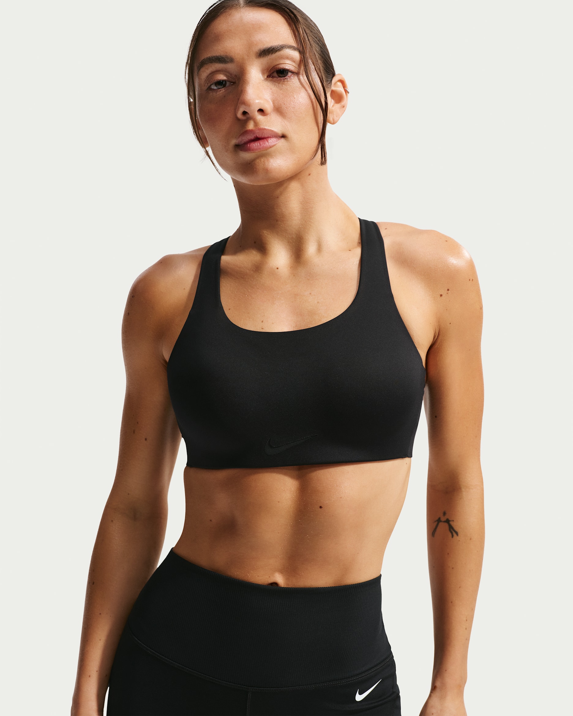 Nike Rival Women's Ultrahigh-Support Padded Sports Bra - Black/Particle Beige