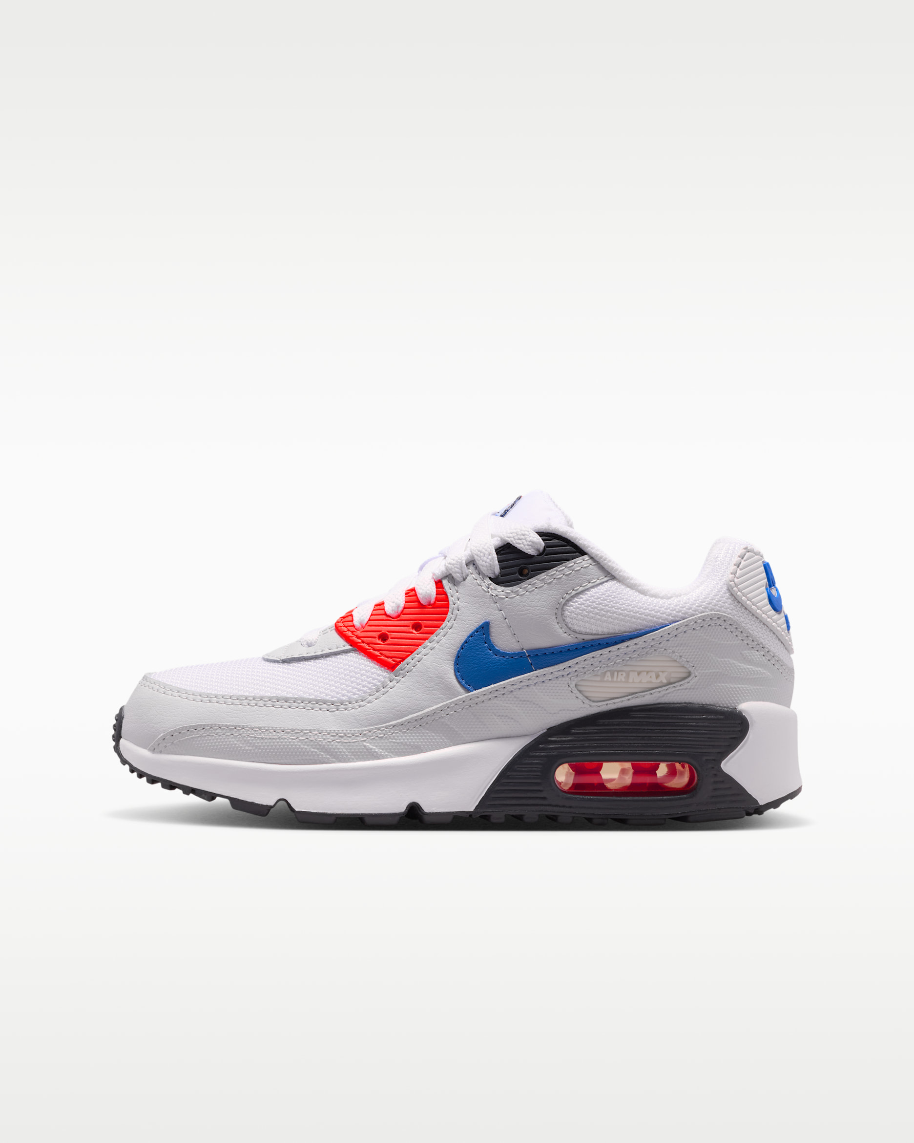 Nike Air Max 90 SE Older Kids' Shoes - White/Photon Dust/Bright Crimson/Game Royal