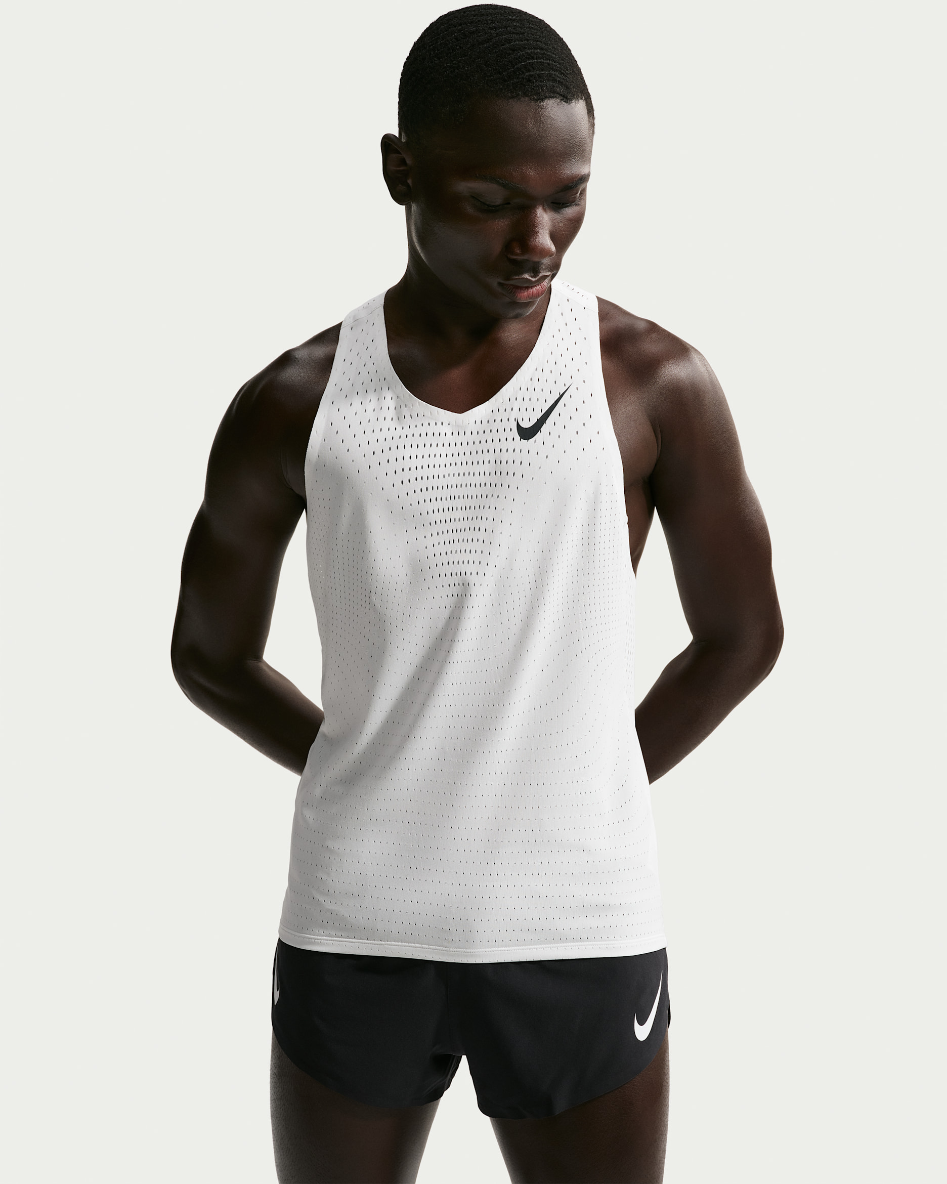 Nike AeroSwift Men's Dri-FIT ADV Running Singlet - Summit White/Black