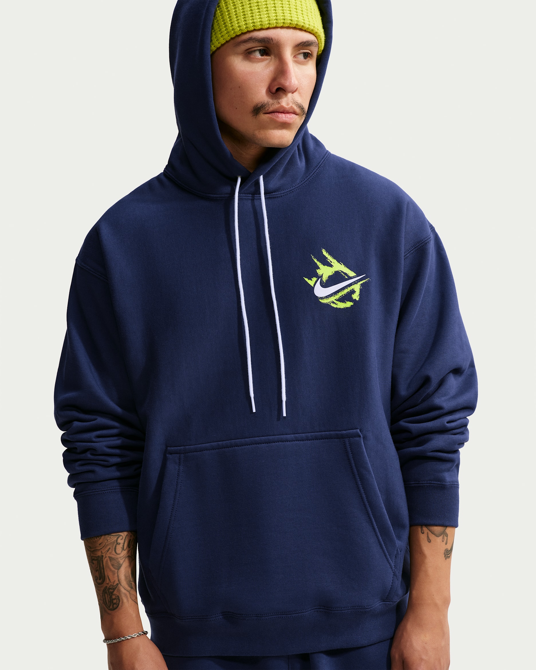 Sweat à capuche en tissu Fleece Nike Solo Swoosh pour Homme - Midnight Navy