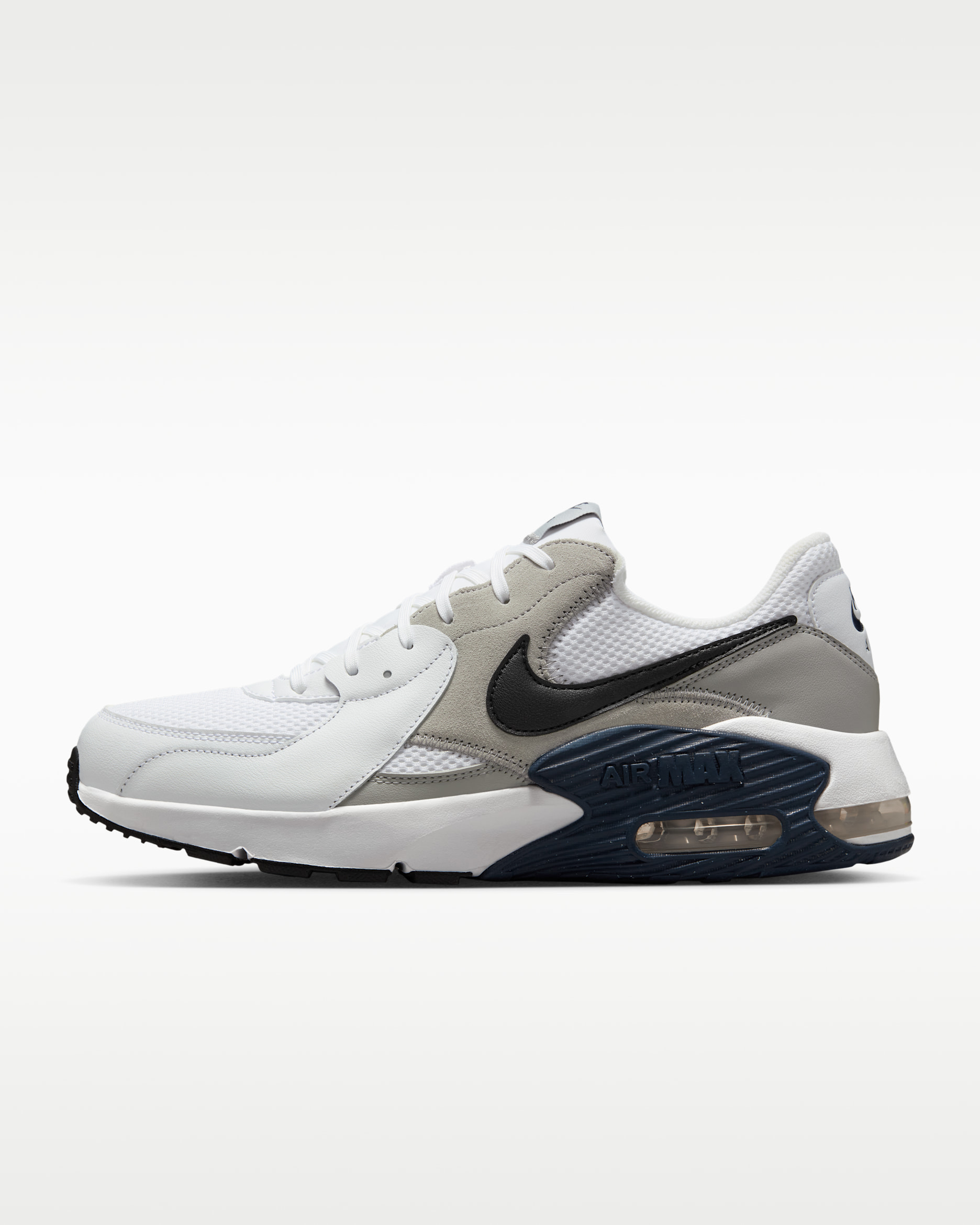 Tenis para hombre Nike Air Max Excee - Blanco/Gris humo claro/Azul marino medianoche/Negro