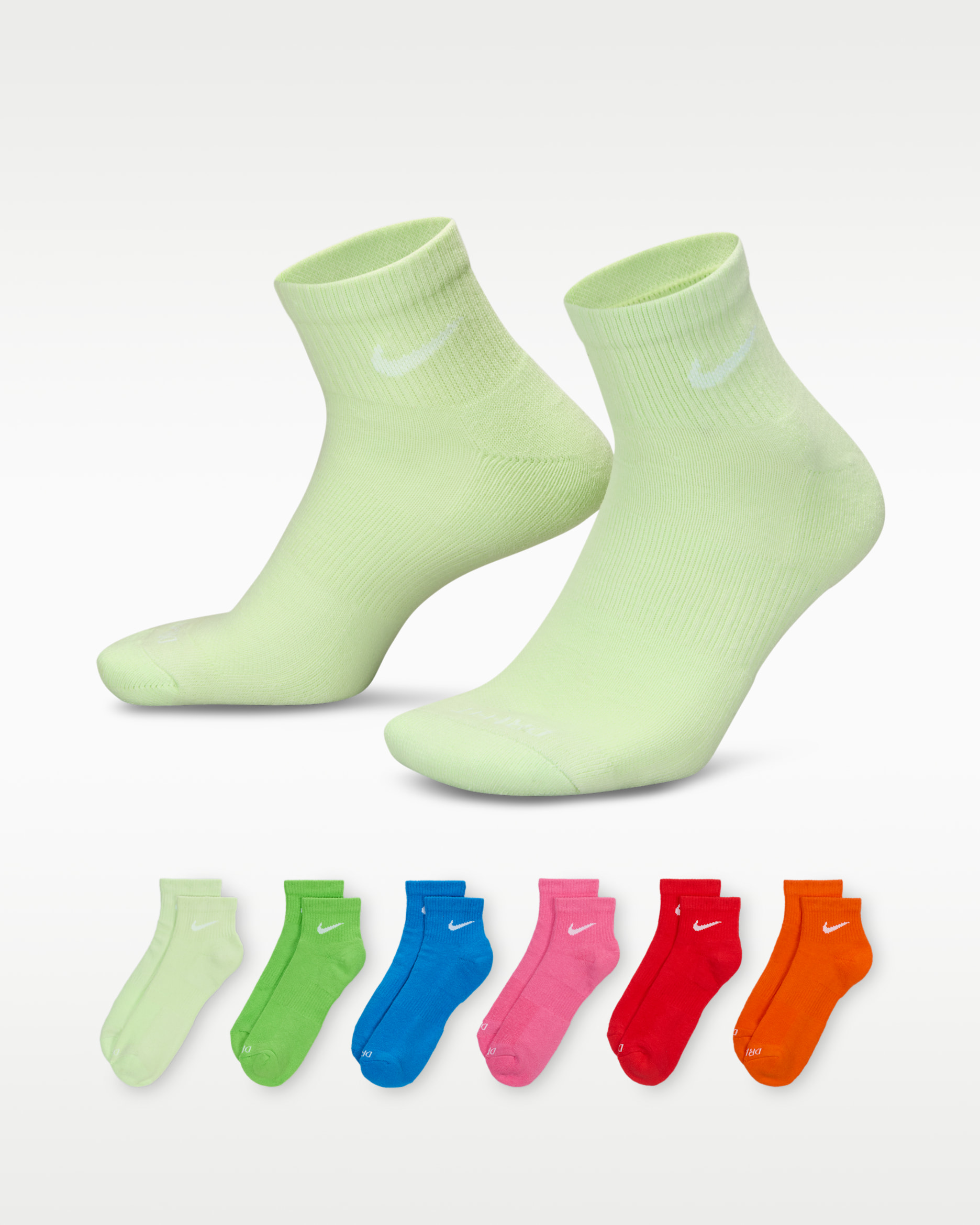 Calcetines al tobillo de entrenamiento Nike Everyday Plus Cushioned (6 pares) - Multicolor