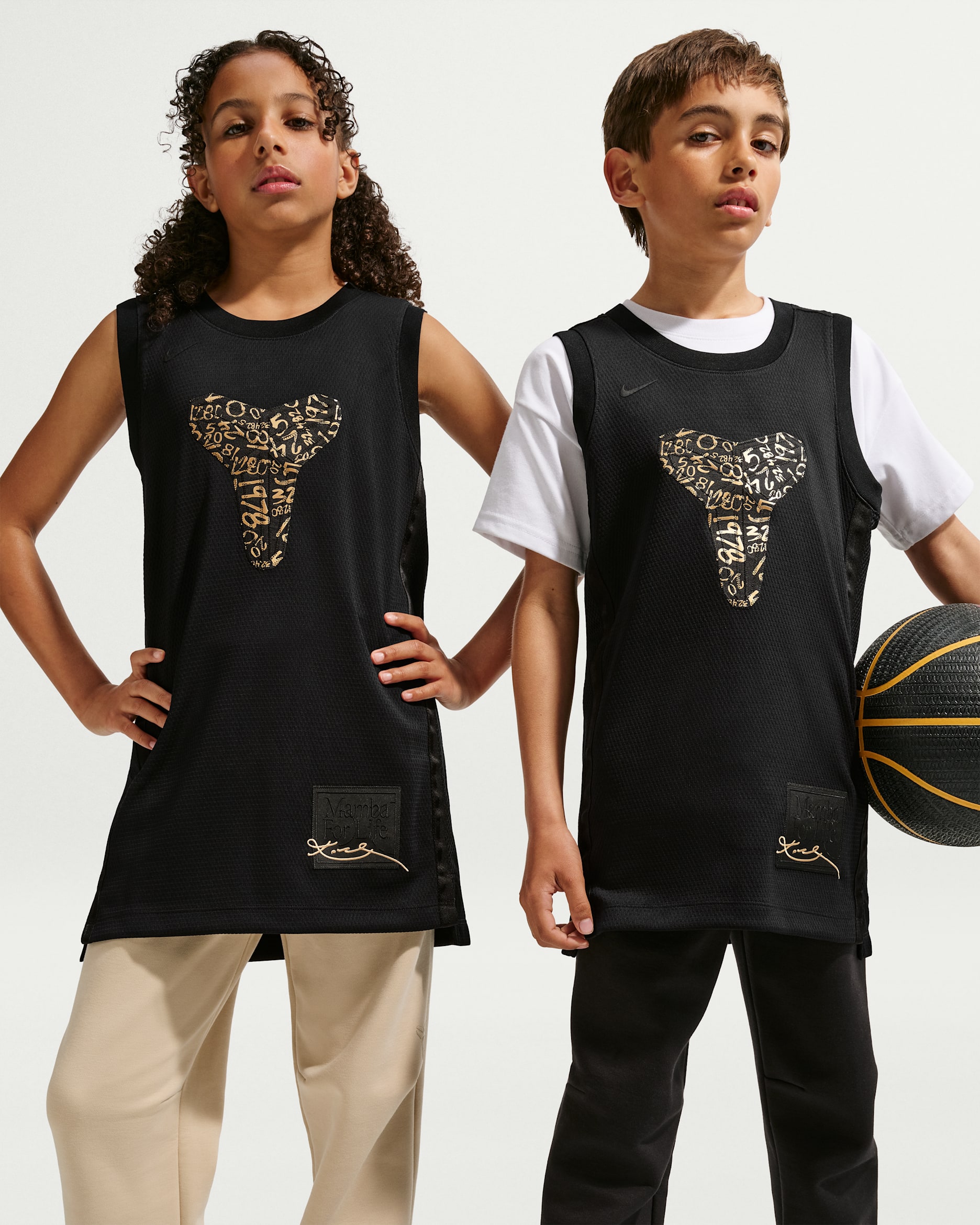 Kobe Kids' Basketball Tank Top - Black/Metallic Gold