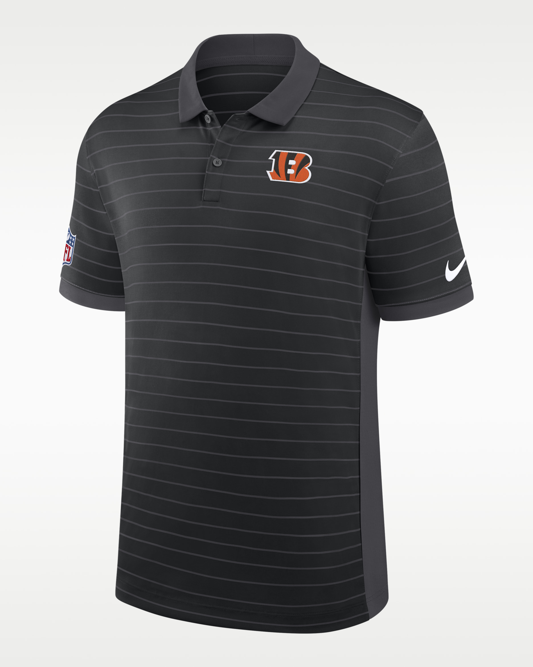 Cincinnati Bengals Sideline Victory Stripe Men's Nike Dri-FIT NFL Polo - Black