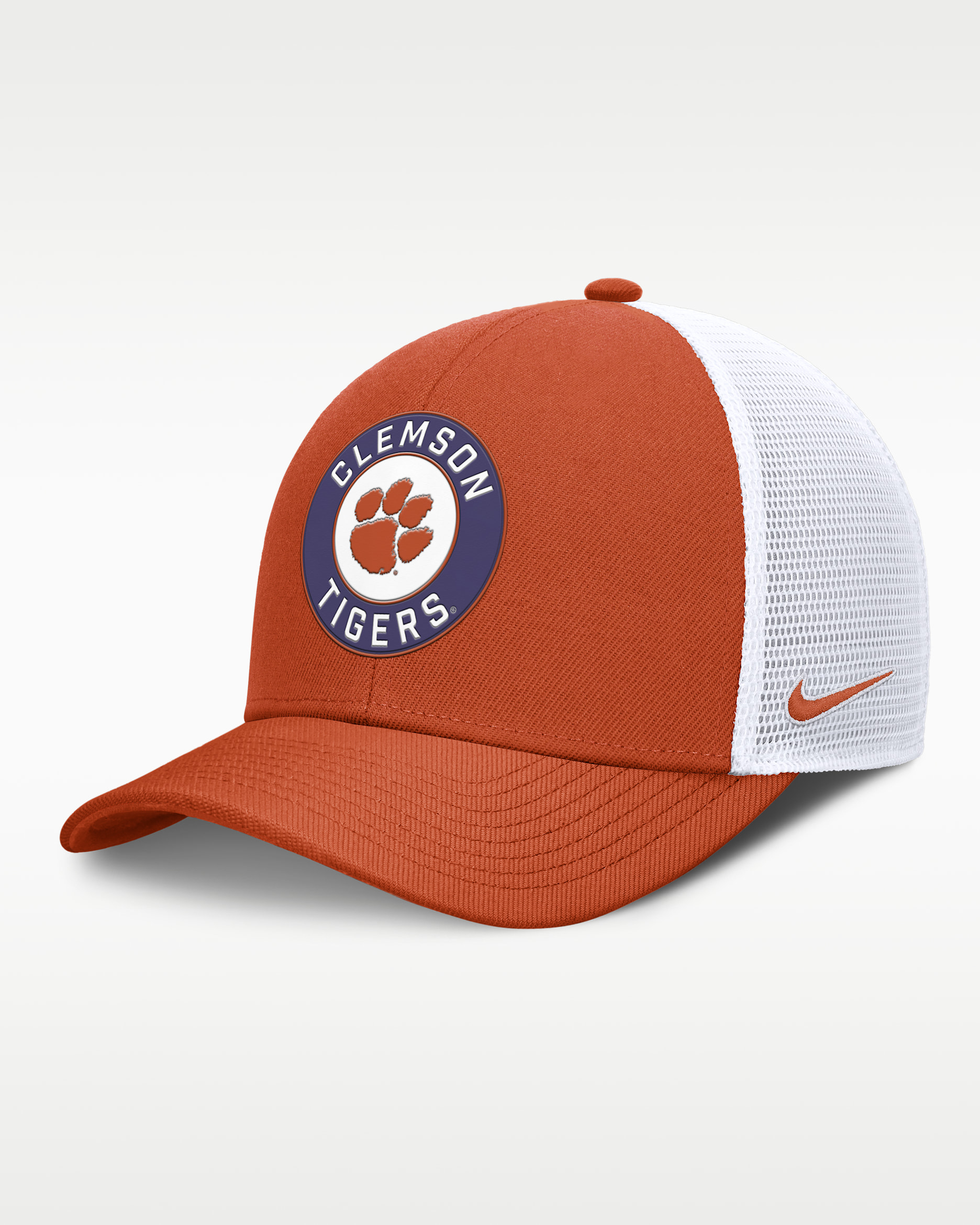 Clemson Primetime Rise Men's Nike Dri-FIT College Trucker Adjustable Hat - Orange