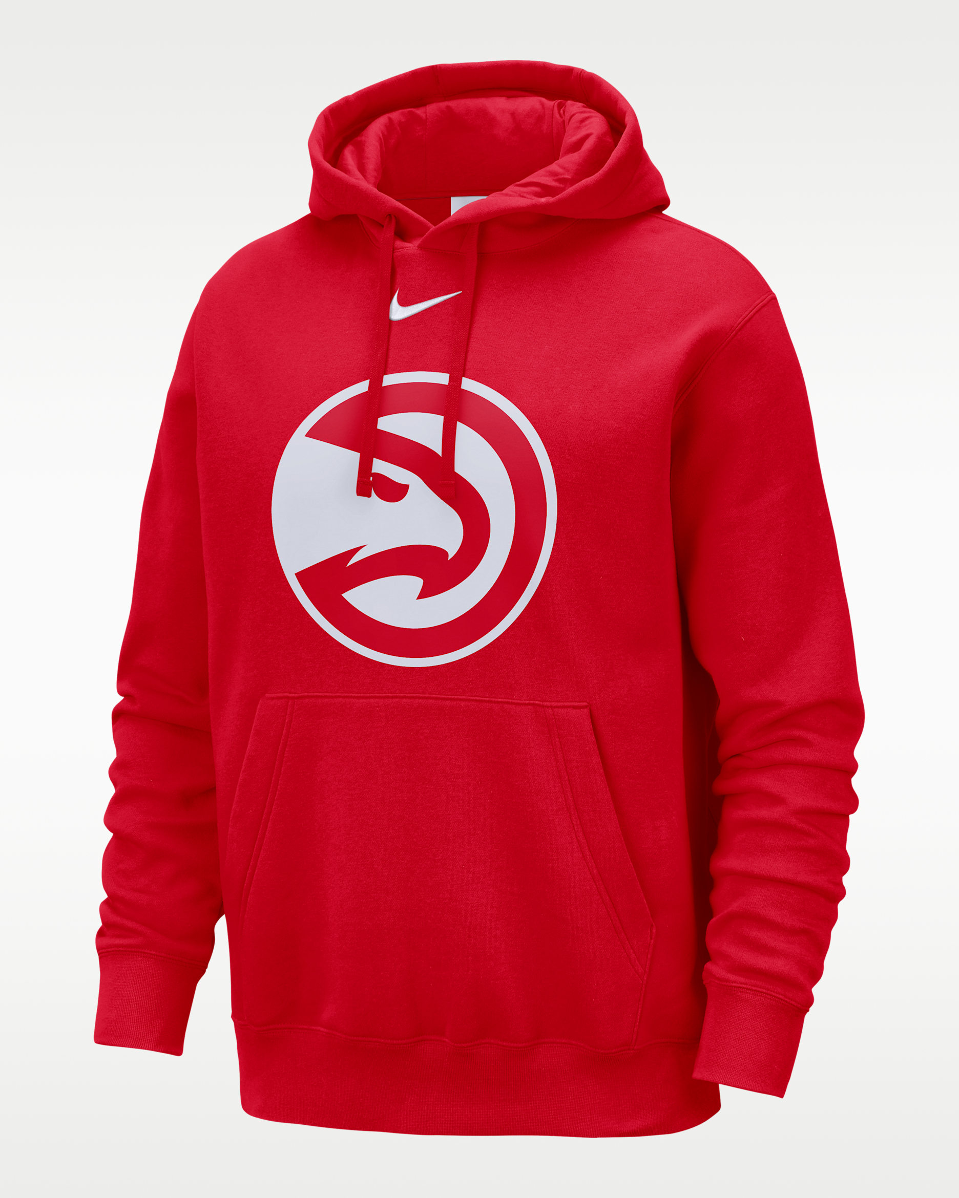 Sudadera con gorro sin cierre Nike NBA para hombre Atlanta Hawks Club - Rojo universitario/Blanco