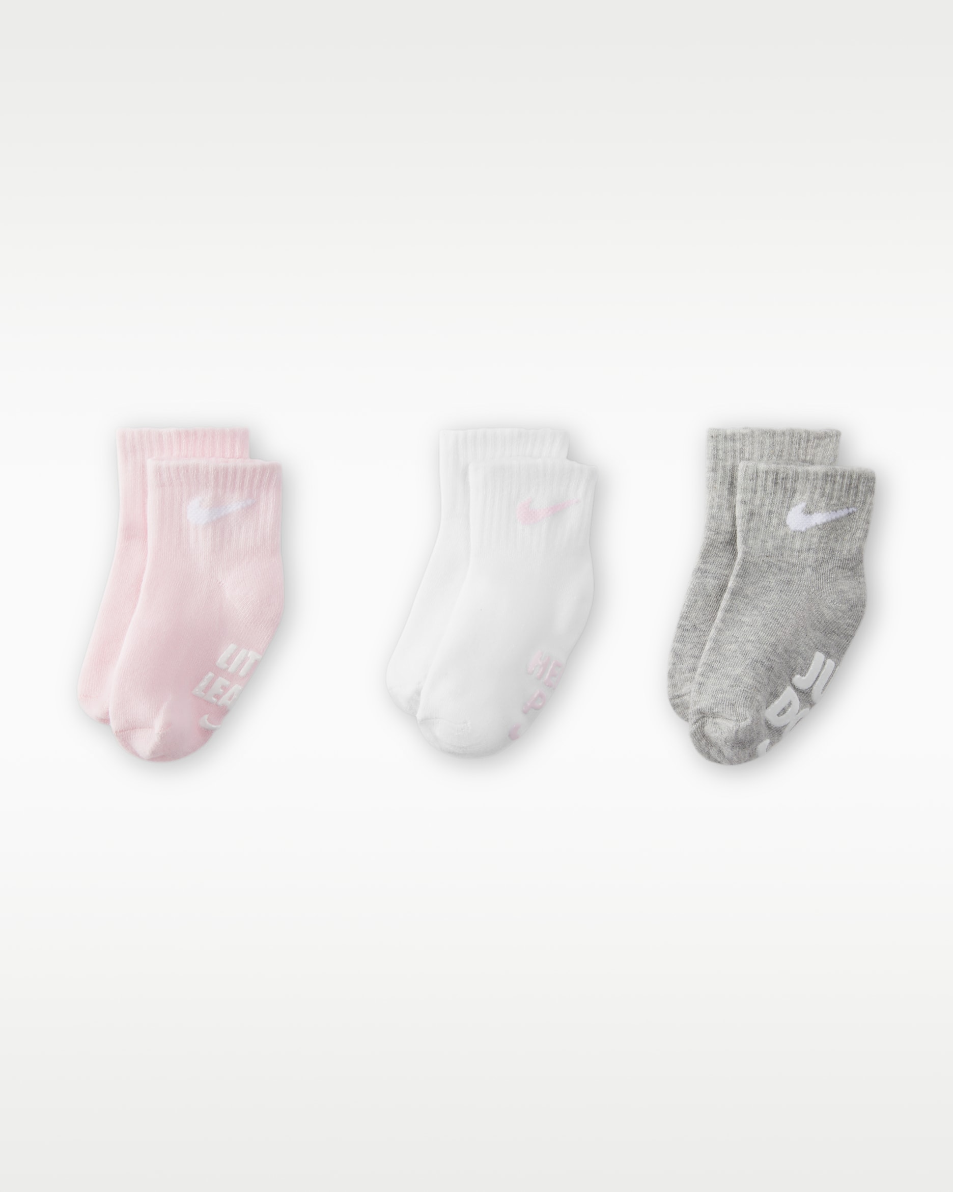 Nike Verbiage Gripper Socks (3 Pairs) Baby Socks - Pink Foam