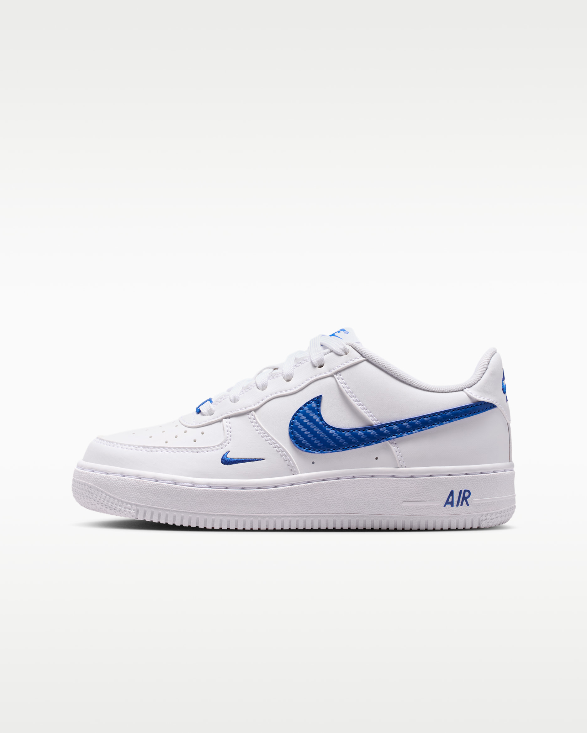 Nike Air Force 1 Tech Essential Big Kids' Shoes - White/Game Royal