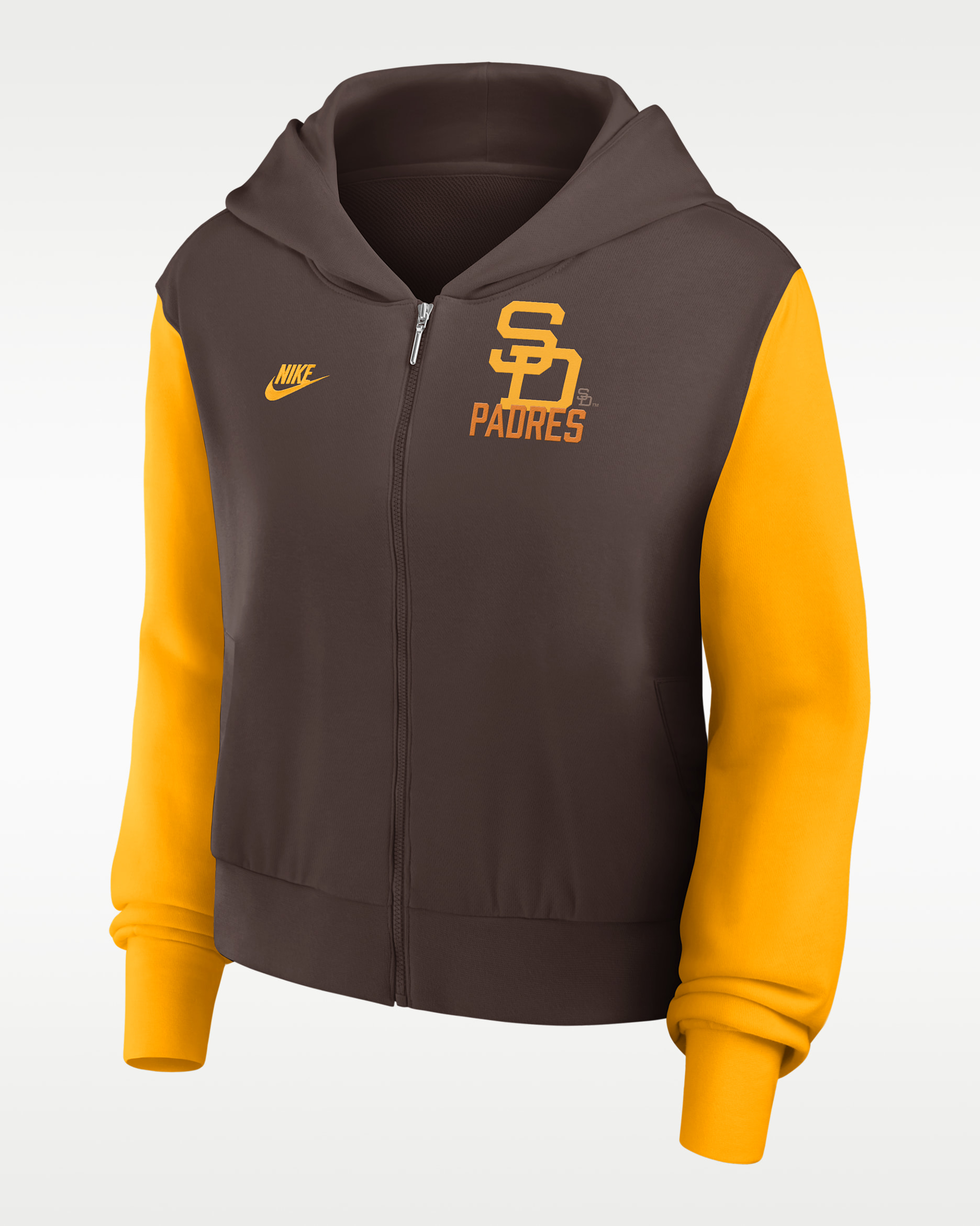 San Diego Padres Cooperstown Women's Nike MLB Full-Zip Hoodie - Brown