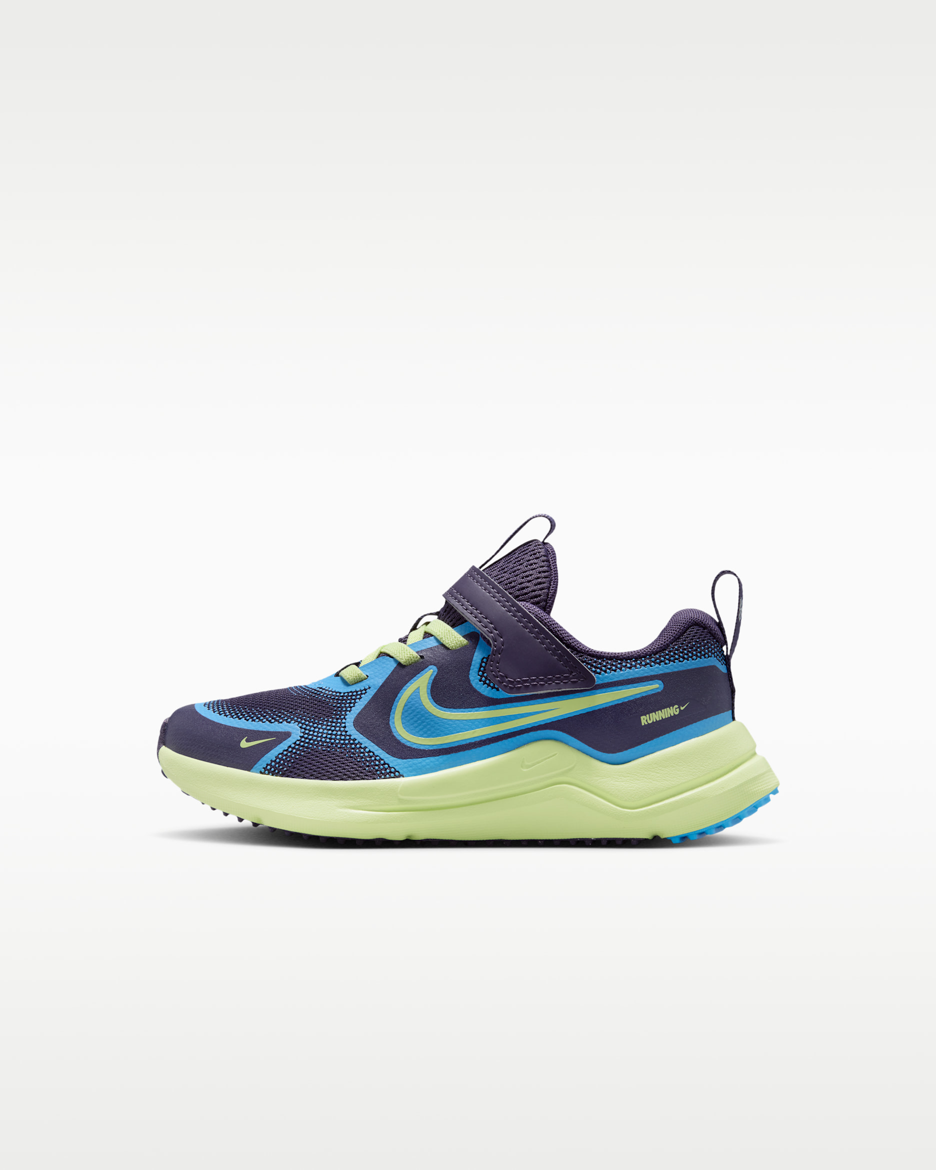 Nike Cosmic Runner Little Kids' Shoes - Dark Raisin/University Blue/White/Light Liquid Lime