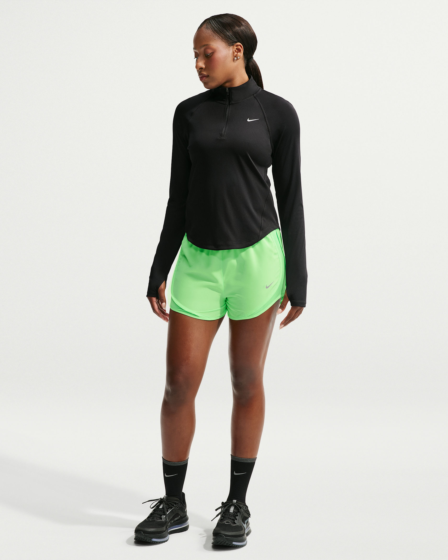 Nike Tempo Women's Dri-FIT Mid-Rise Brief-Lined Running Shorts - Illusion Green/Illusion Green/Illusion Green