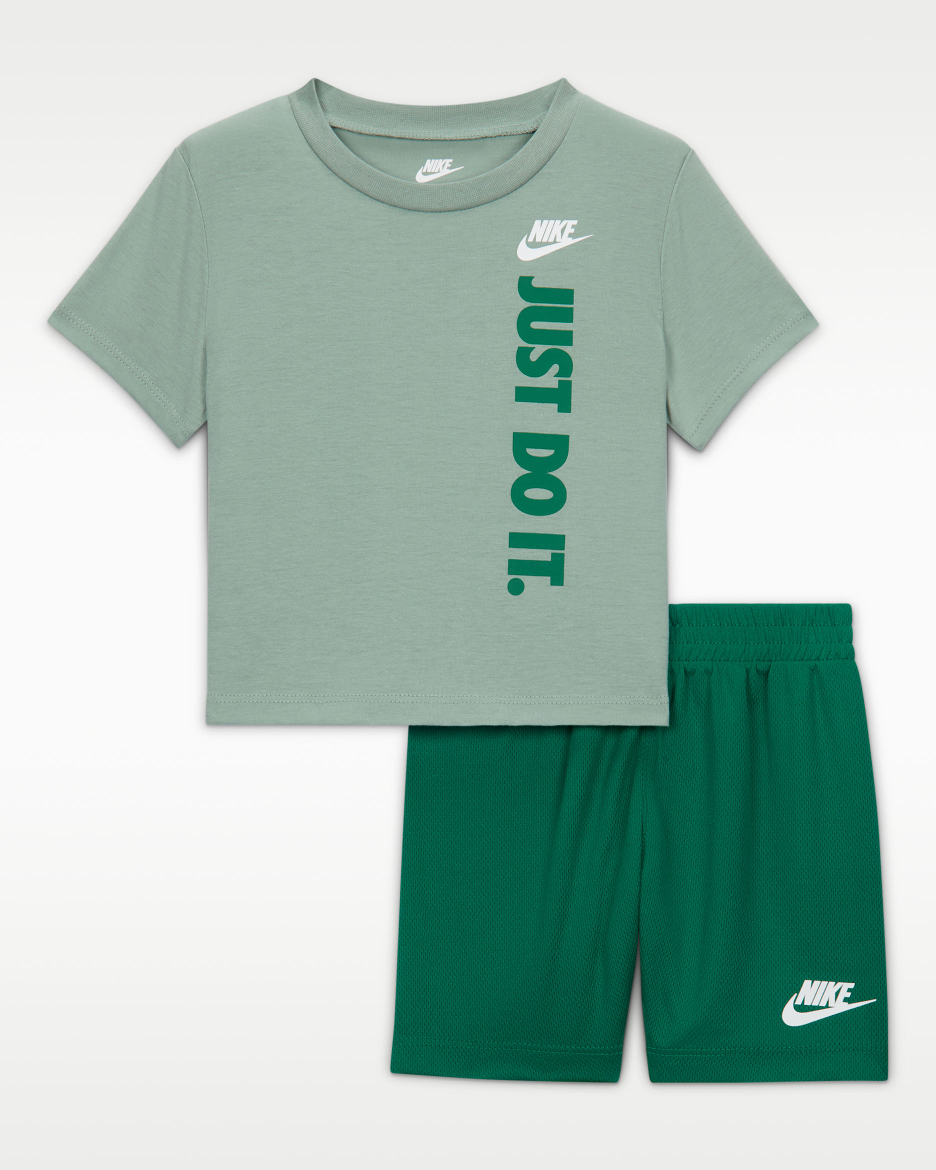 Nike Sportswear Baby "Just Do It" Graphic T-Shirt and Mesh Shorts Set - Malachite