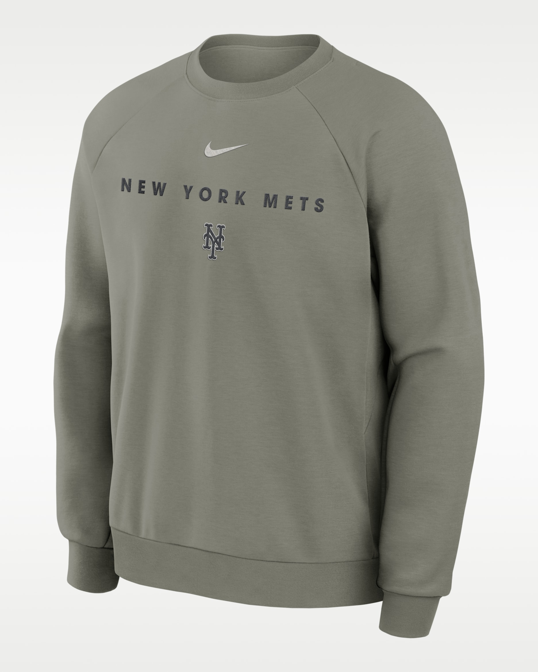 New York Mets Primary Men's Nike Dri-FIT MLB Pullover Crew - Grey