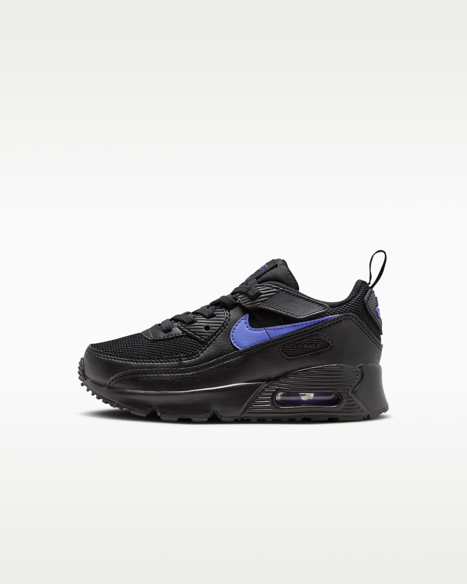 Nike Air Max 90 EasyOn Younger Kids' Shoes - Black/Black/Sapphire