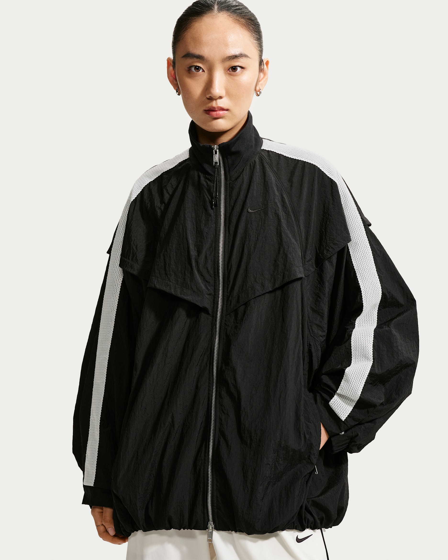 Nike Sportswear Women's Oversized Balloon Tracksuit Jacket - Black/Sail/Black