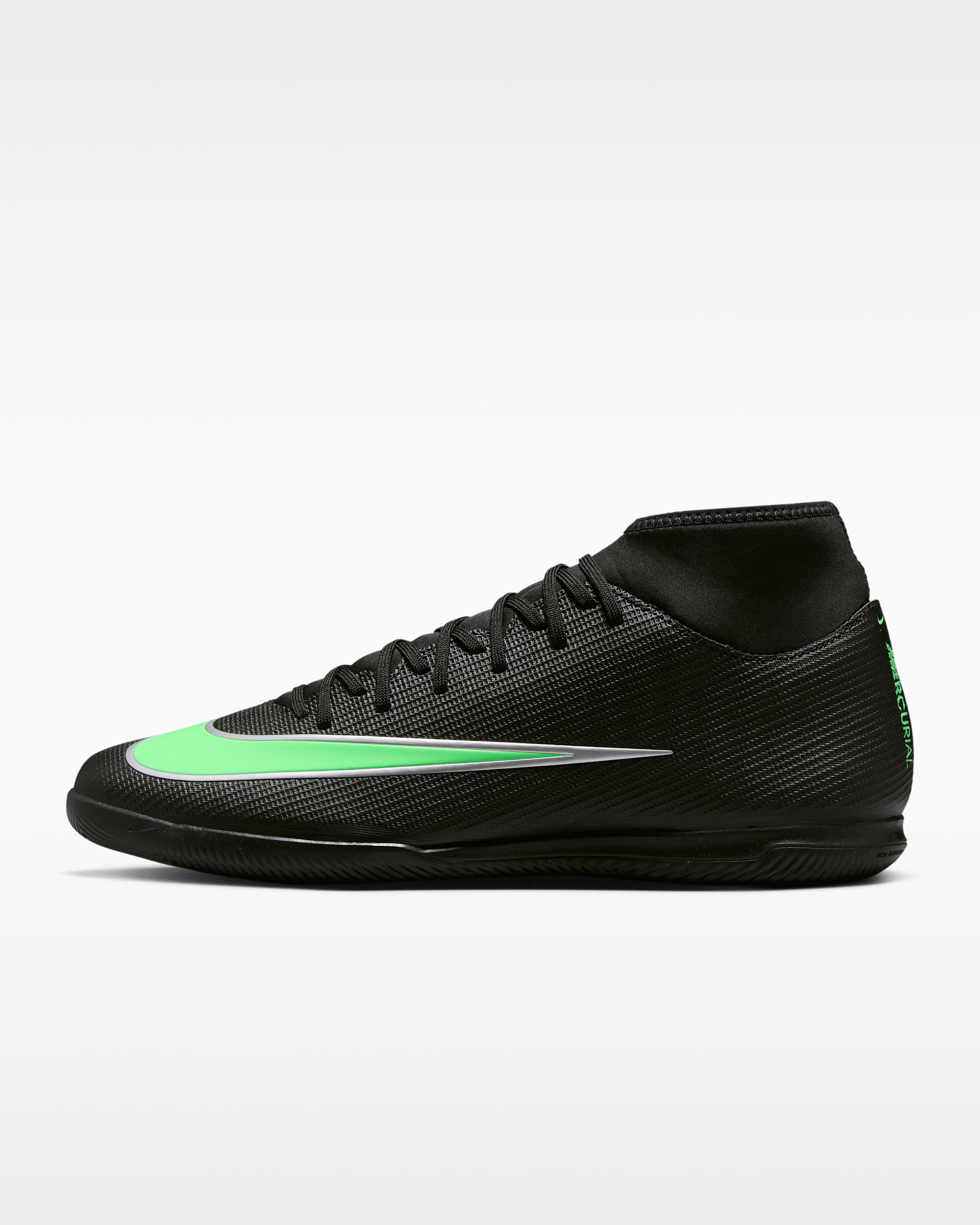 Nike Mercurial Superfly 11 Club high top zaalvoetbalschoenen - Zwart/Zwart/Illusion Green