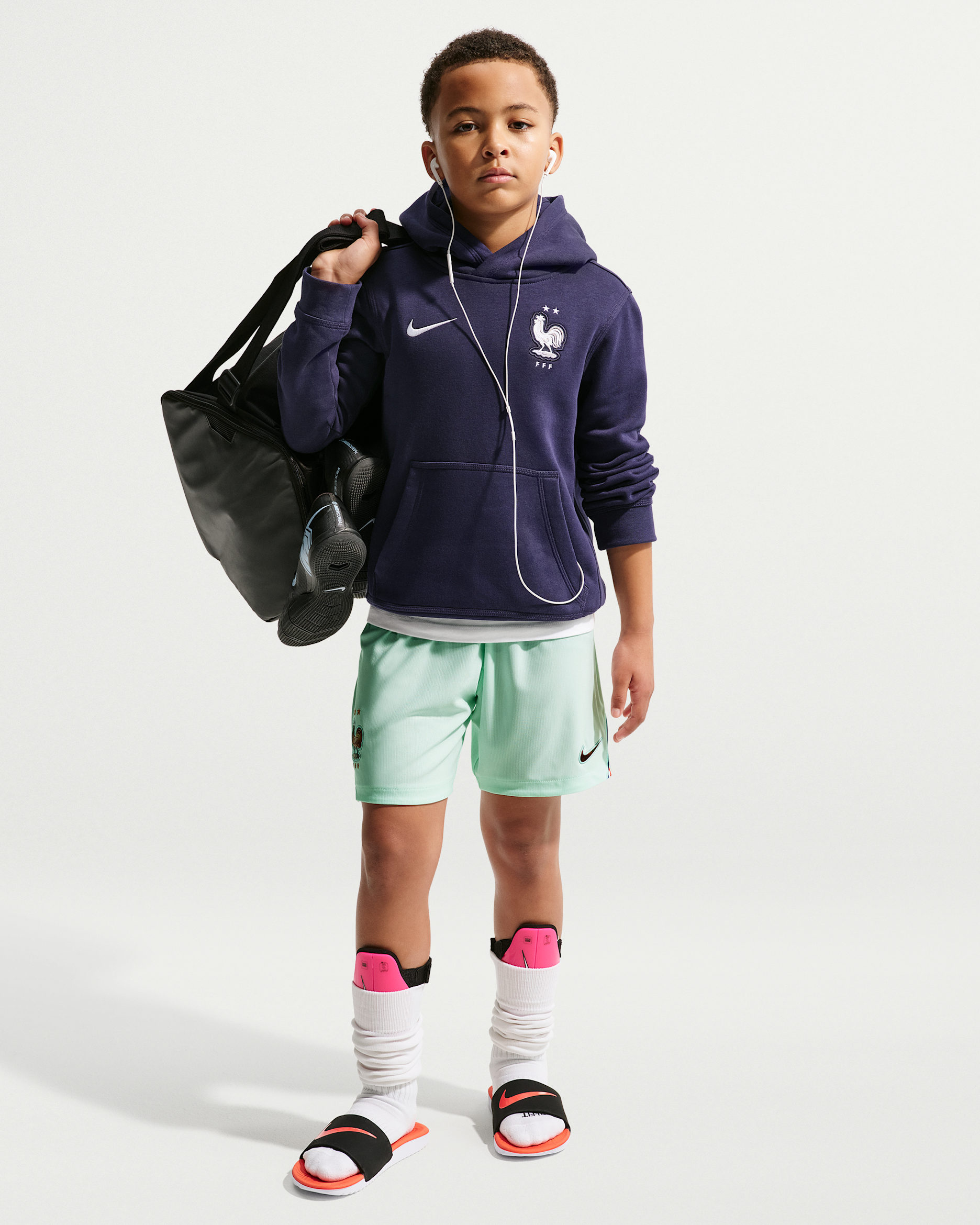 FFF 2026 Stadium Uit Nike Dri-FIT replica voetbalshorts voor kids - Igloo/Monarch/Monarch