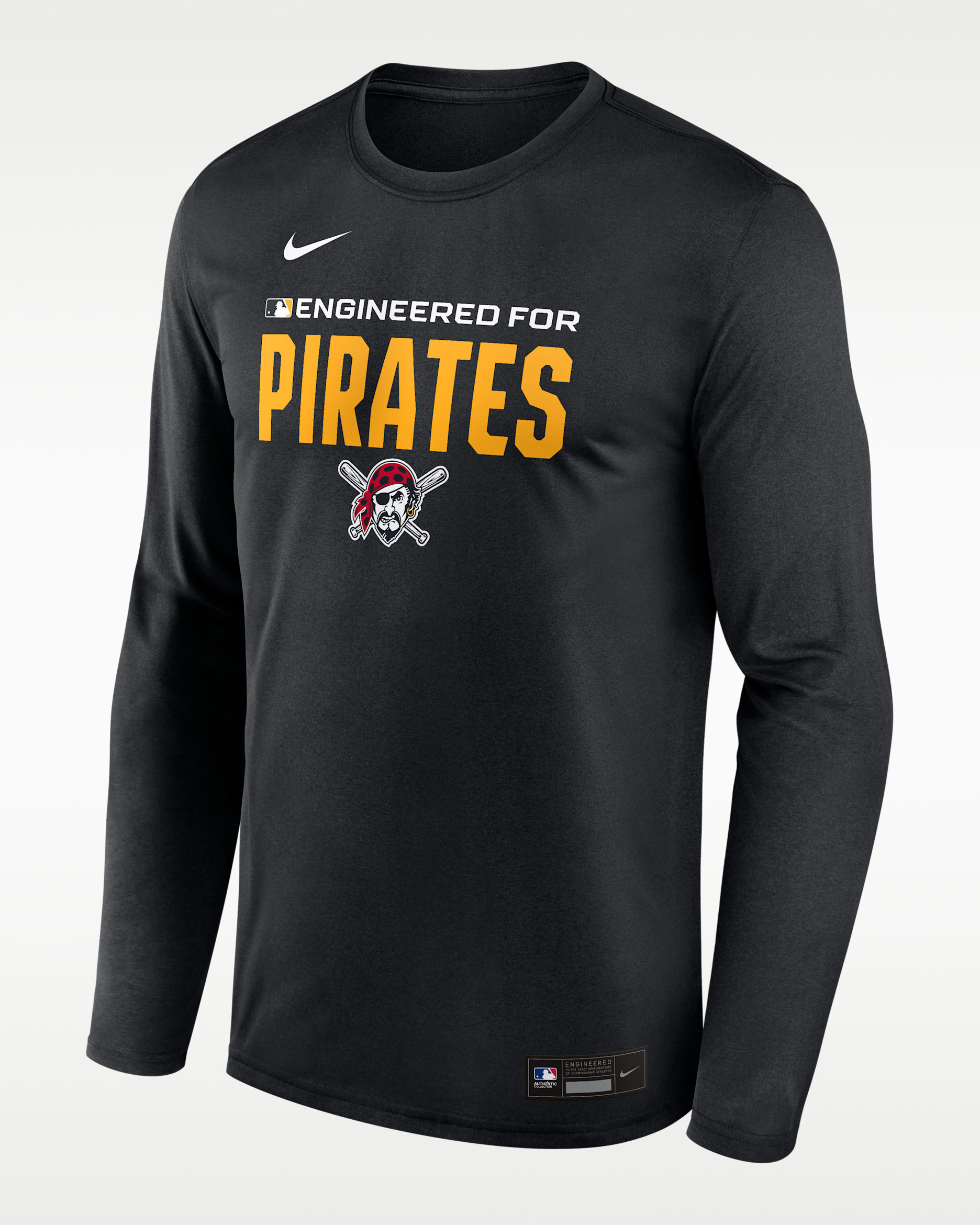 Pittsburgh Pirates Authentic Collection Team Issue Men's Nike Dri-FIT MLB Long-Sleeve T-Shirt - Black