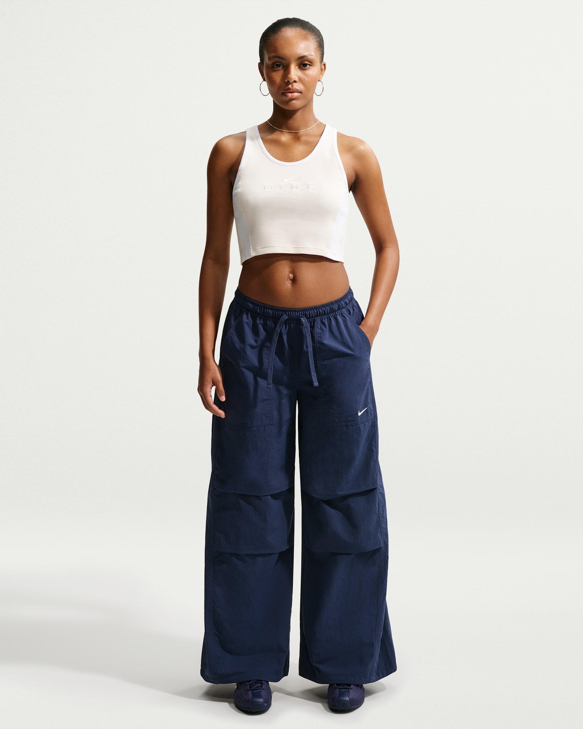 Nike Sportswear Women's Loose Mid-Rise Structured Pants - Midnight Navy/Sail