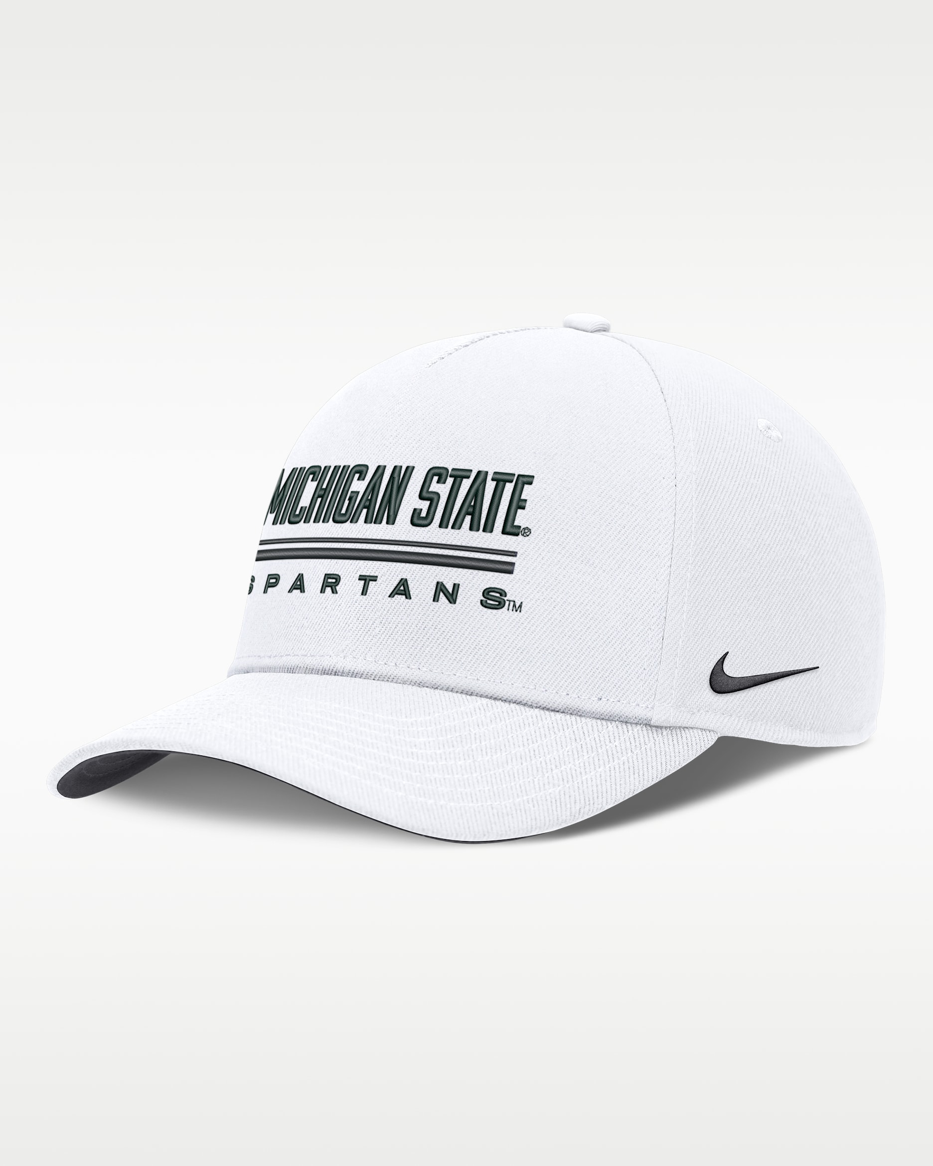 Michigan State Sideline Practice Rise Men's Nike Dri-FIT College Adjustable Hat - White