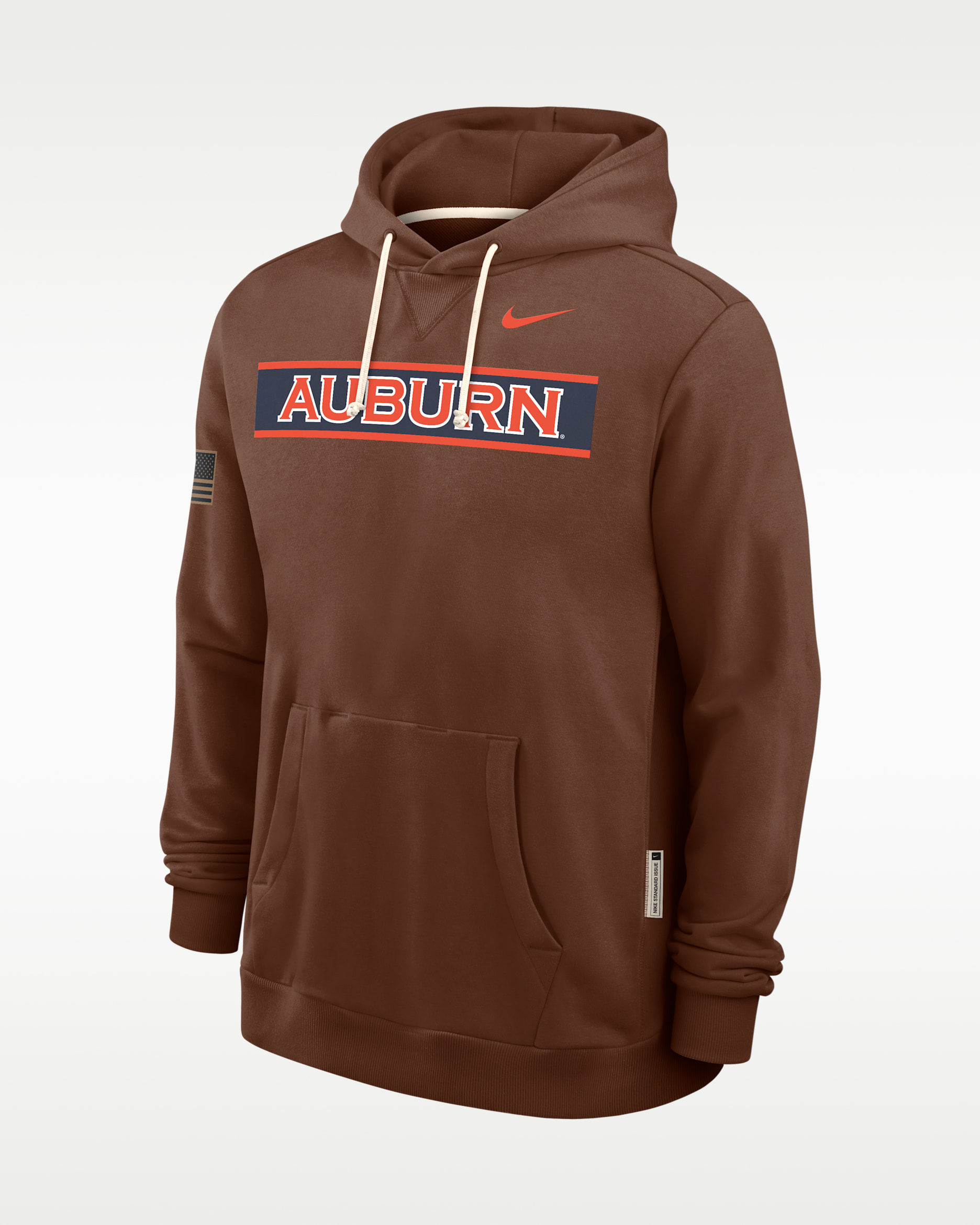 Auburn 2026 Military Appreciation Standard Issue Men's Nike Dri-FIT College Pullover Hoodie - Brown