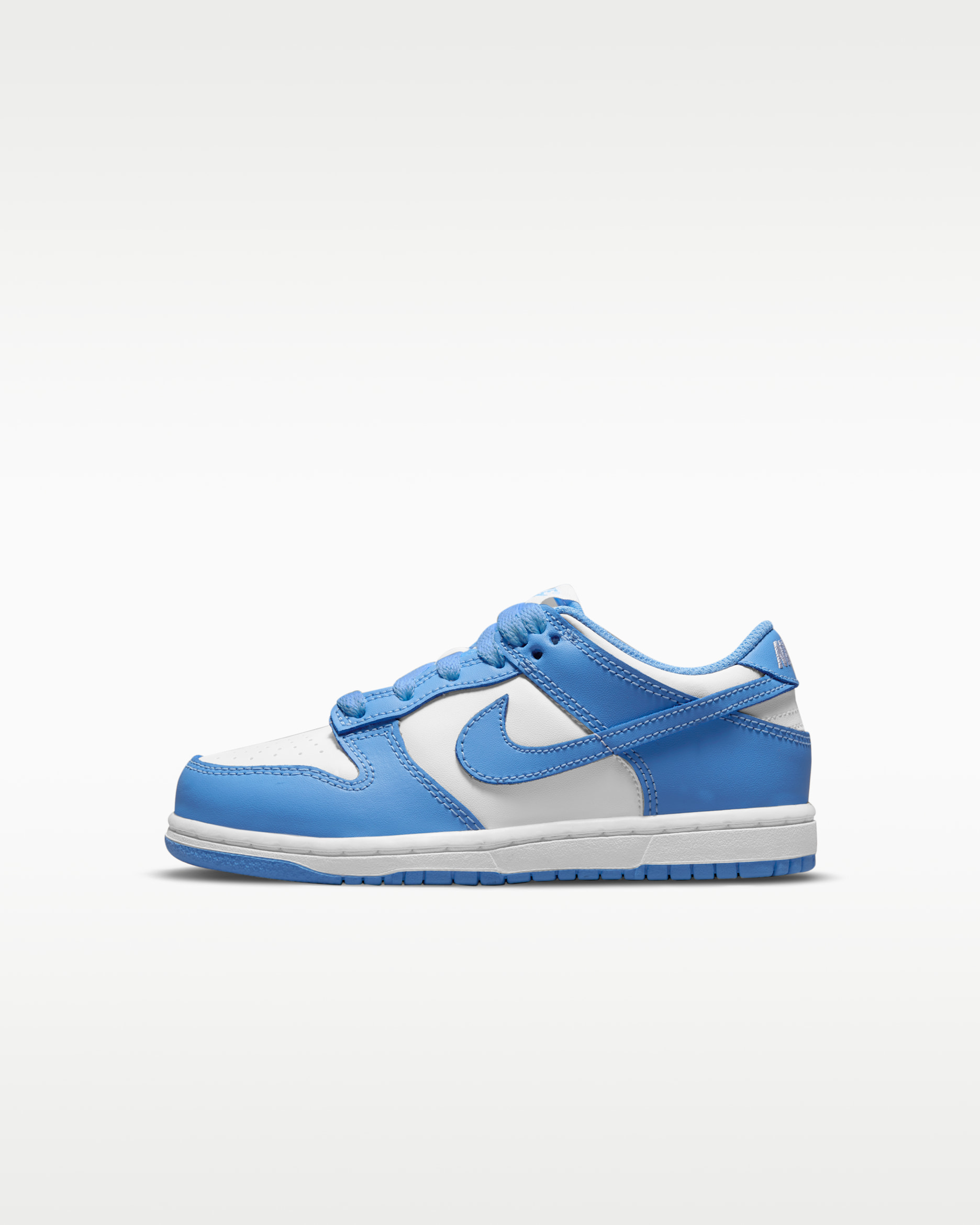 Tenis para niños de preescolar Nike Dunk Low - Blanco/Blanco/Azul universitario