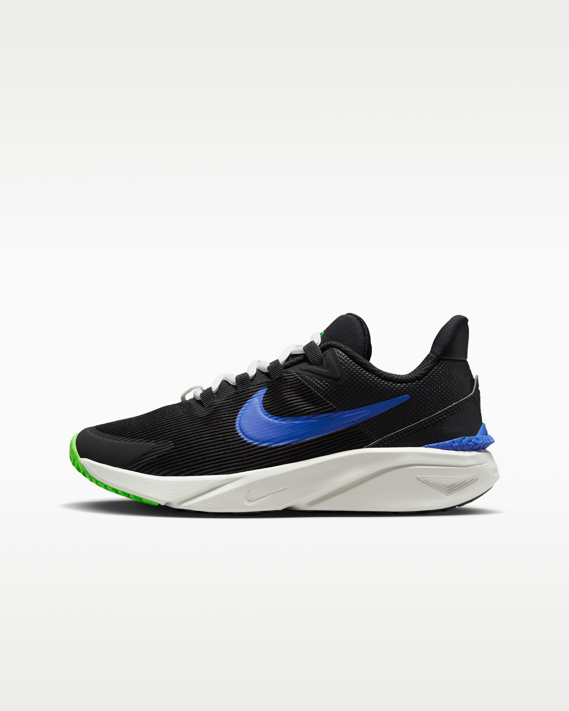 รองเท้าวิ่งโร้ดรันนิ่งเด็กโต Nike Star Runner 4 - ดำ/Summit White/Green Strike/Racer Blue