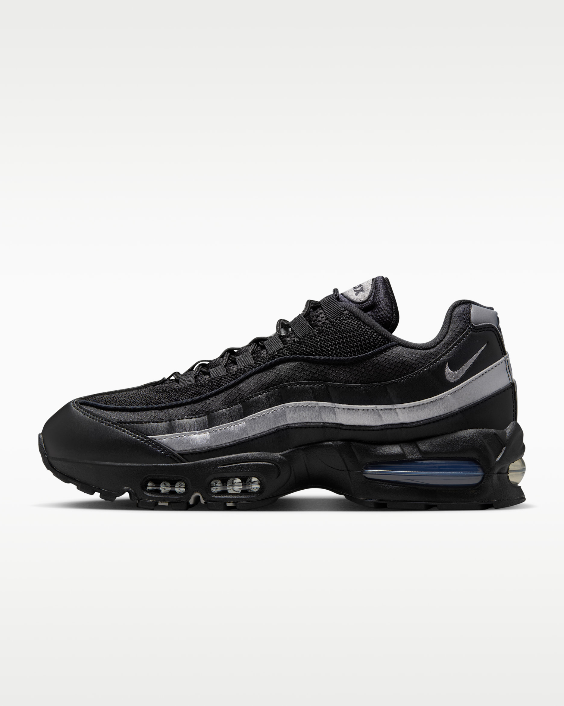 Nike Air Max 95 "Big Bubble" Men's Shoes with Reflective Accents - Black/Black/White/Metallic Silver