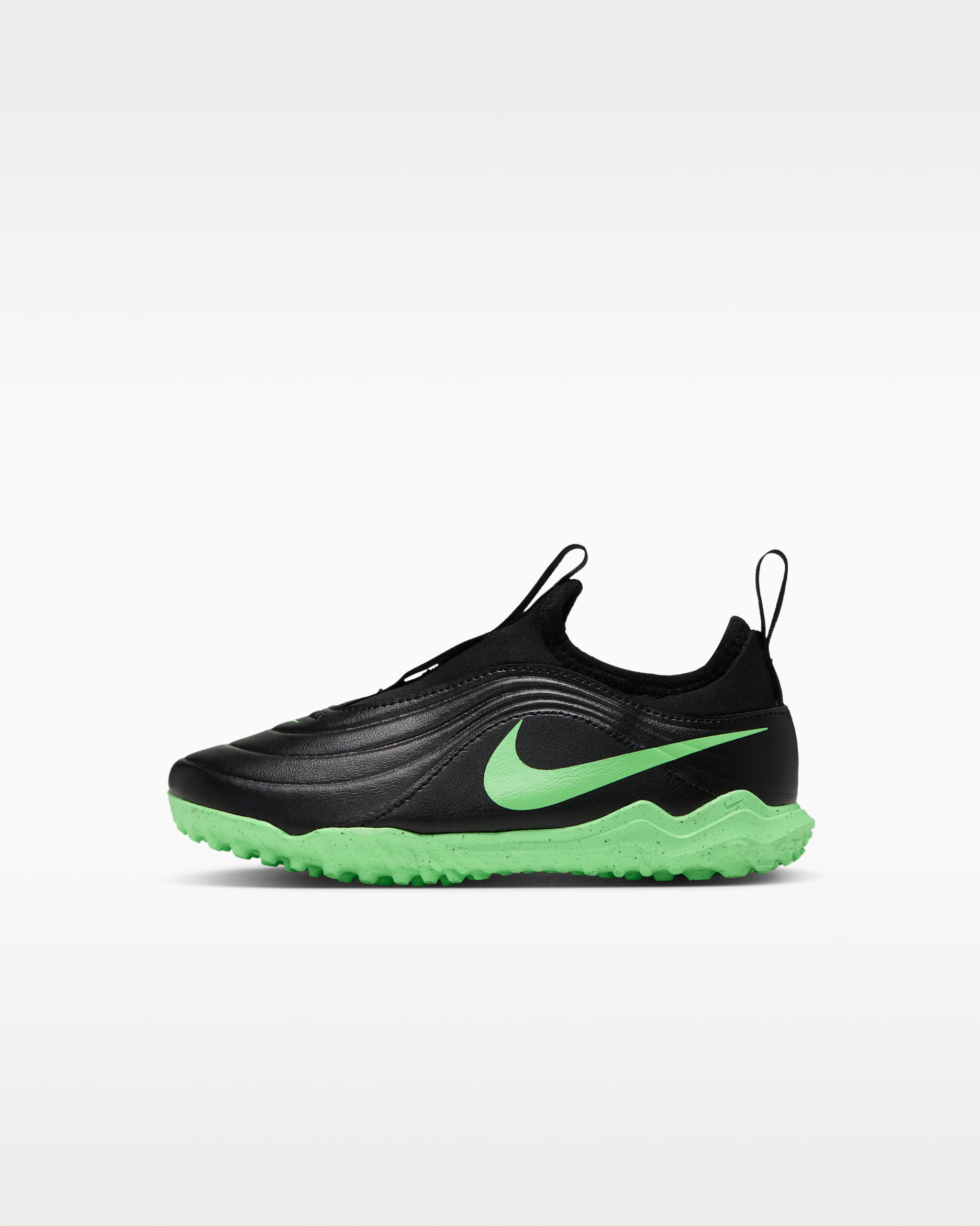 Nike Jr. Tiempo Maestro Flex Little Kids' Turf High-Top Soccer Shoes - Black/Black/Illusion Green