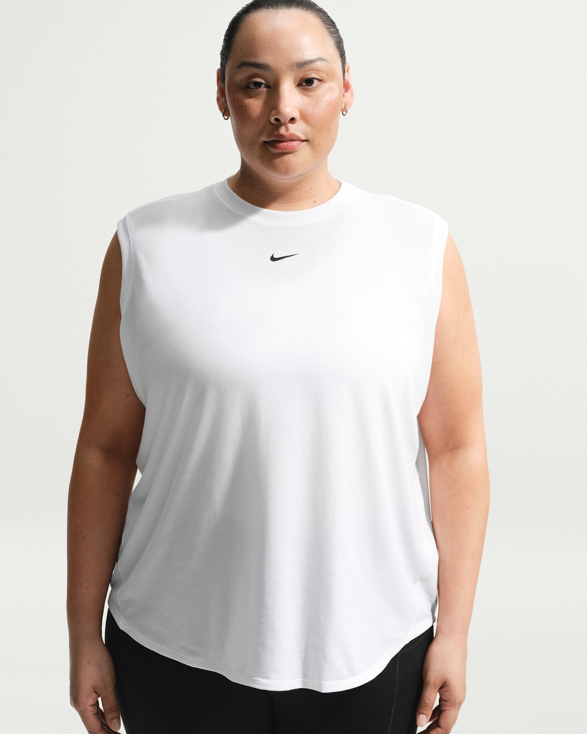 Nike One Relaxed Women's Dri-FIT Tank Top - White/Black