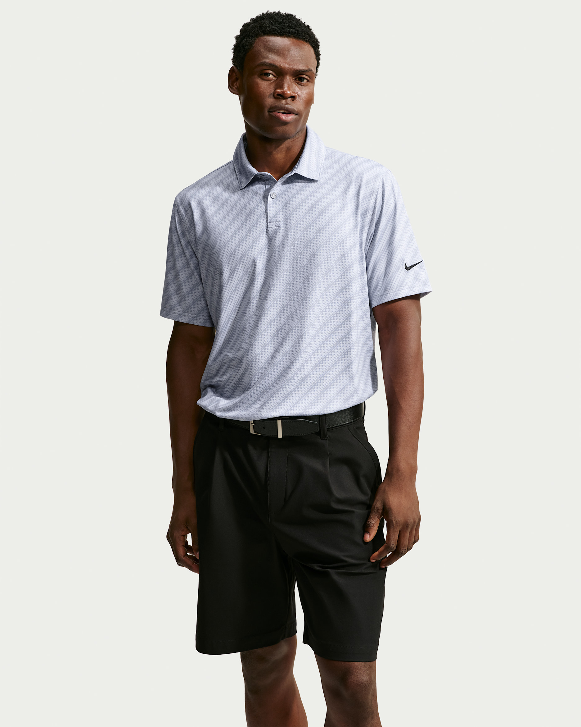 Nike Velocity Men's Dri-FIT Striped Golf Polo - Wolf Grey/Wolf Grey/Black