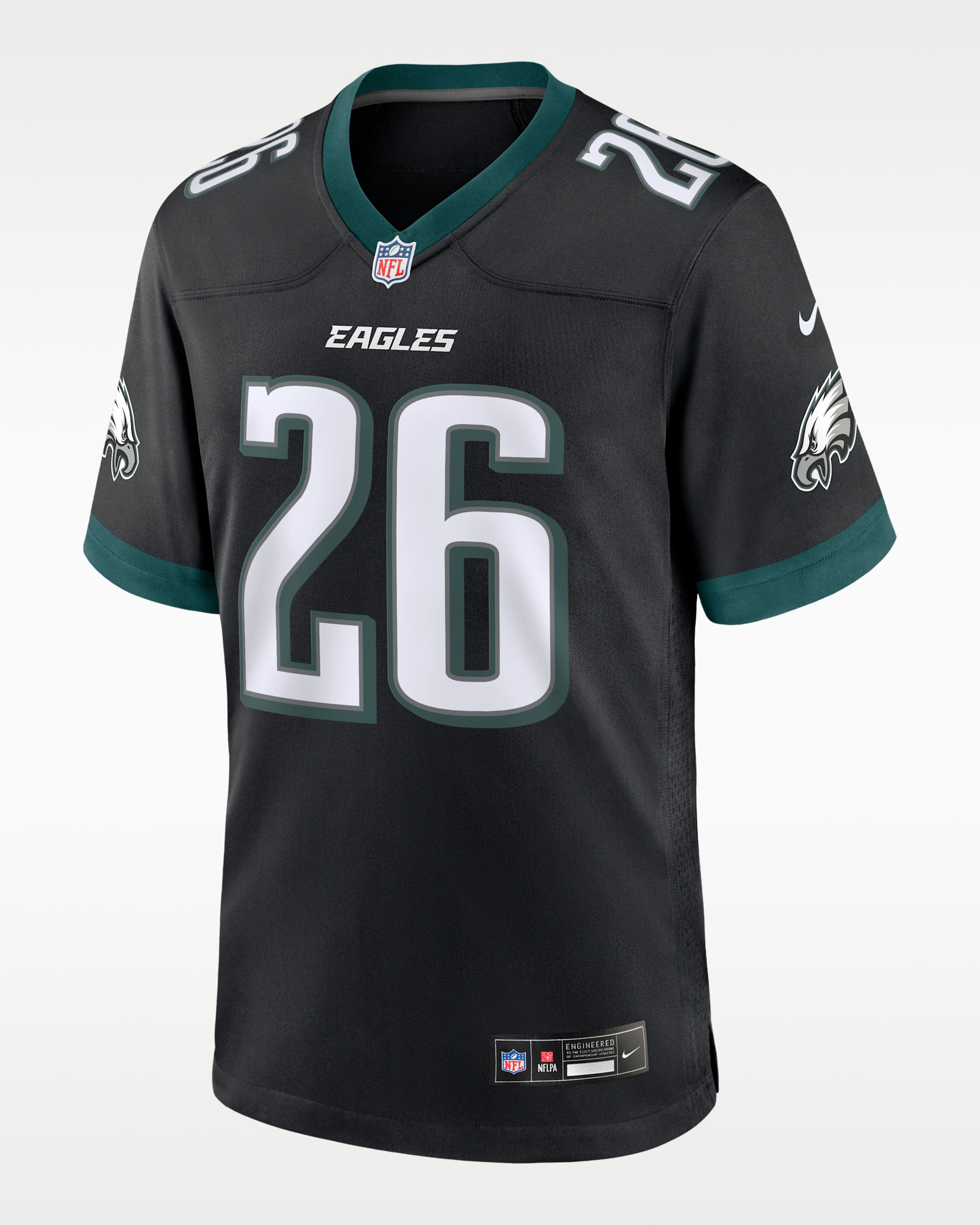 Jersey Nike de la NFL Game para hombre Saquon Barkley Philadelphia Eagles - Negro